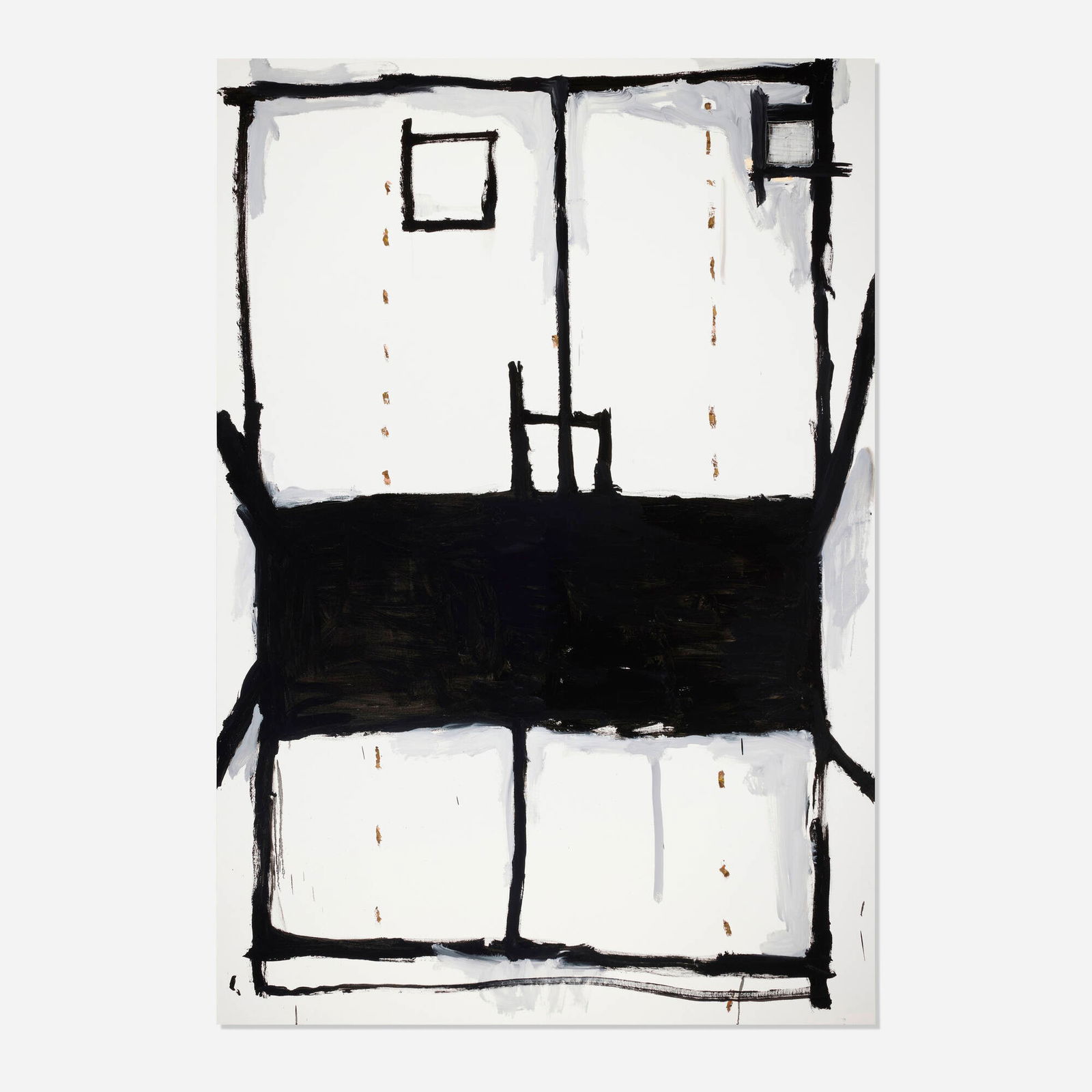 Richard Aldrich, Untitled: Richard Aldrich Untitled 2010oil, wax and charcoal on linen 84 h x 58 w in (213 x 147 cm) Signed and dated to verso 'RA 010'. Provenance: Bortolami, New York | Mitchell