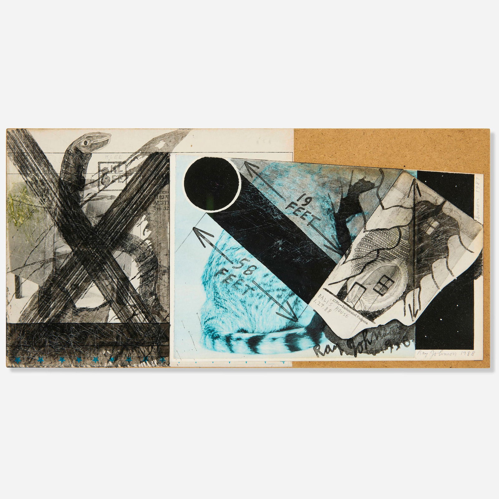 Ray Johnson, Dali's House: Ray Johnson Dali's House 1988mixed media collage 5.875 h x 11.875 w in (15 x 30 cm) Signed and dated to lower edge 'Ray Johnson 1988'. Provenance: Private Collection, B