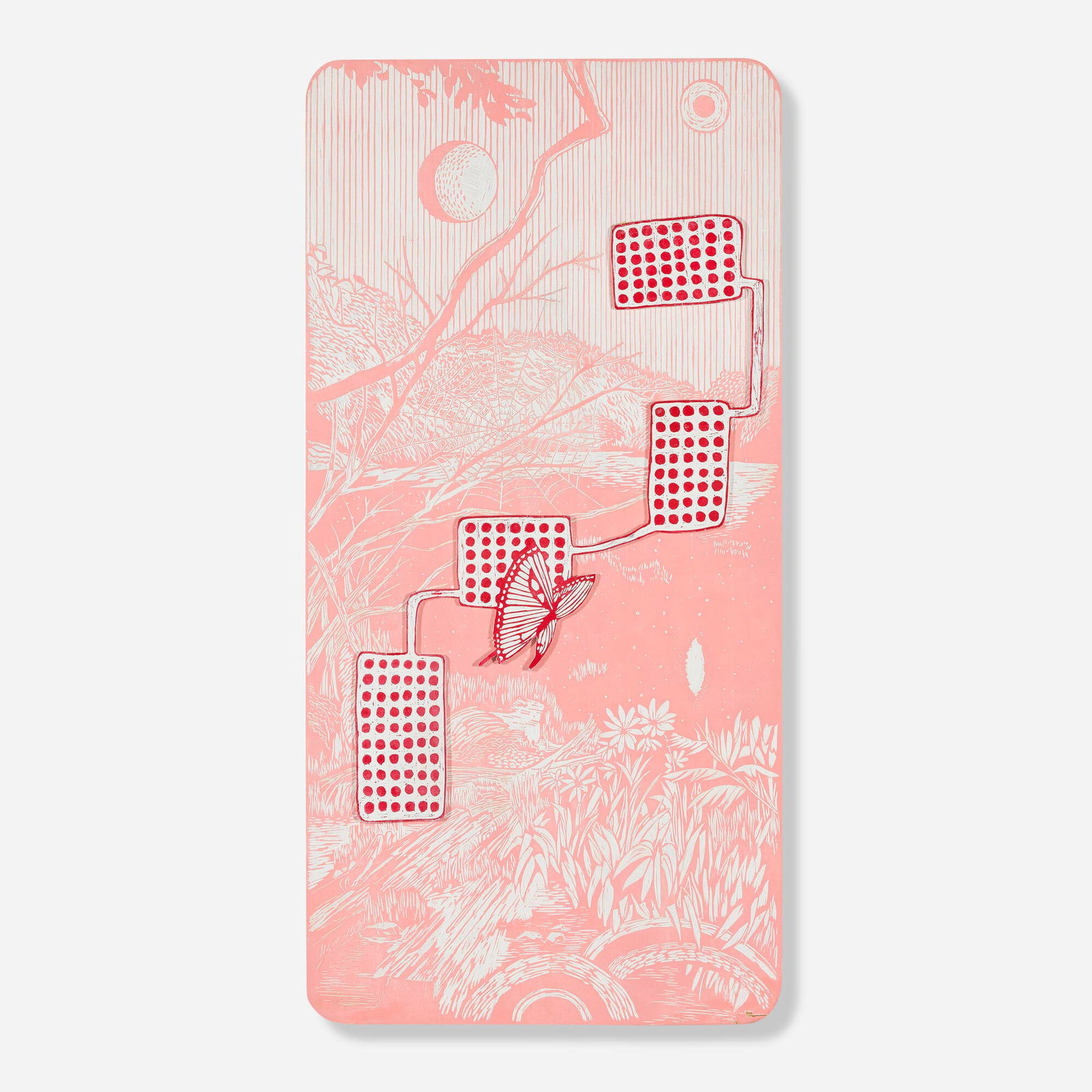 Kenichi Yokono, Night Walk: Kenichi Yokono Night Walk 2004carved wood and enamel 35.5 h x 17.75 w x 1 d in (90 x 45 x 3 cm) Signed, titled and dated to verso Yokono Kenichi 2004 Night Walk'. This work