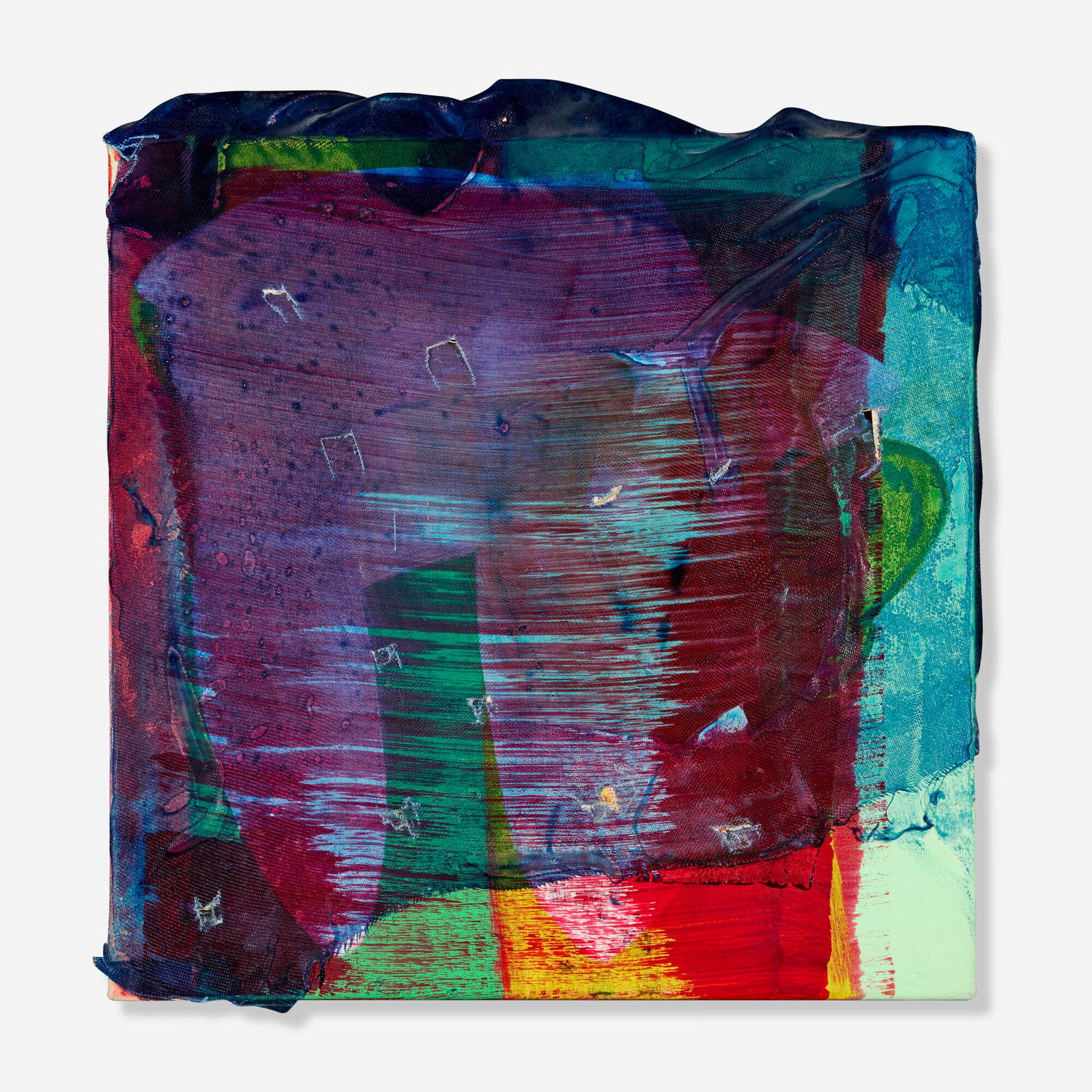 Jon Pestoni and Alex Hubbard, My Other Painting is a Julian Schnabel: Jon Pestoni and Alex Hubbard My Other Painting is a Julian Schnabel 2018mixed media on canvas 25.5 h x 24.25 w in (65 x 62 cm) Signed, titled, dated and inscribed to verso 'collaboration betwe