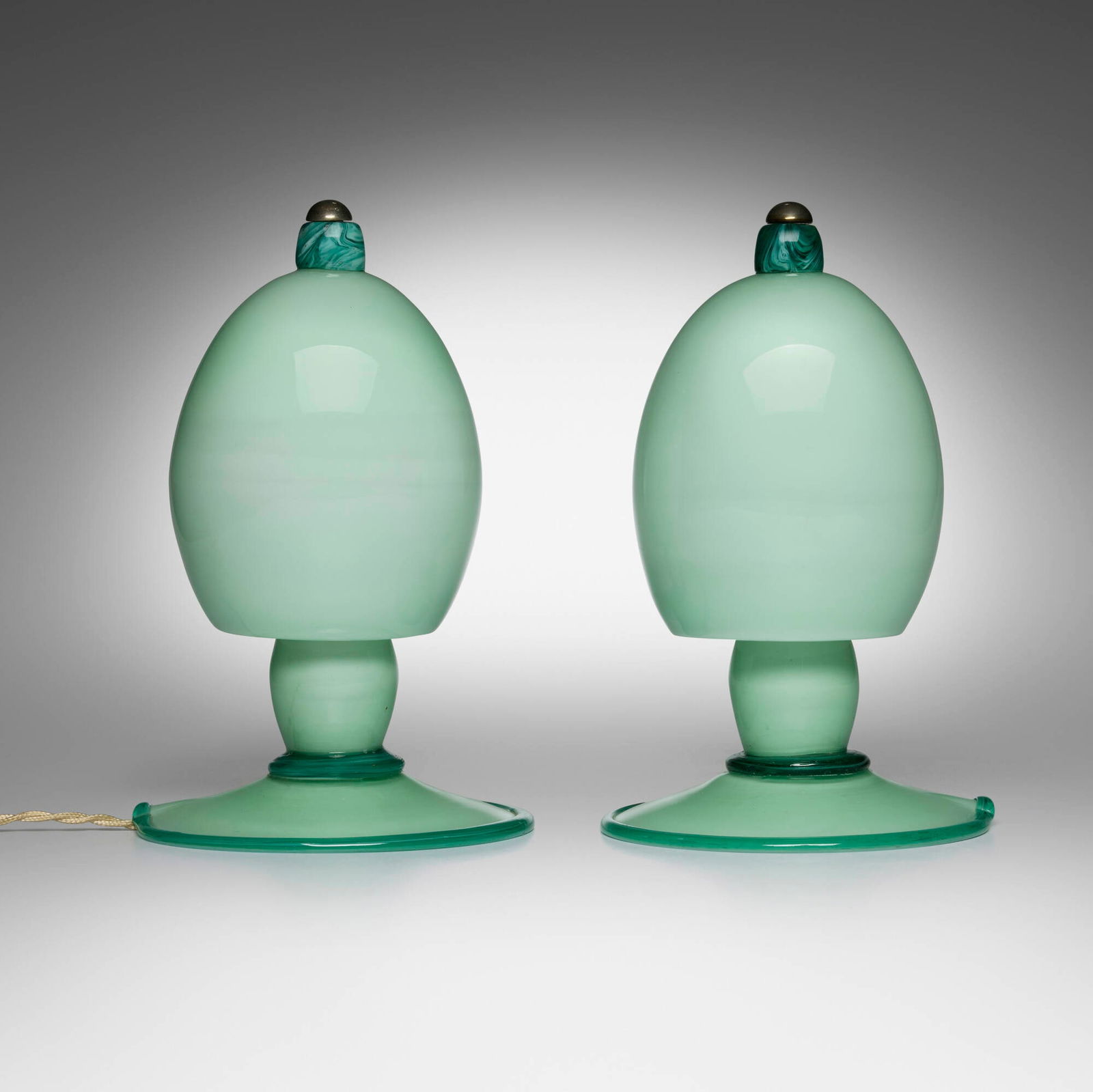 Napoleone Martinuzzi, Incamiciato table lamps model 9012, pair (1 of 3)
