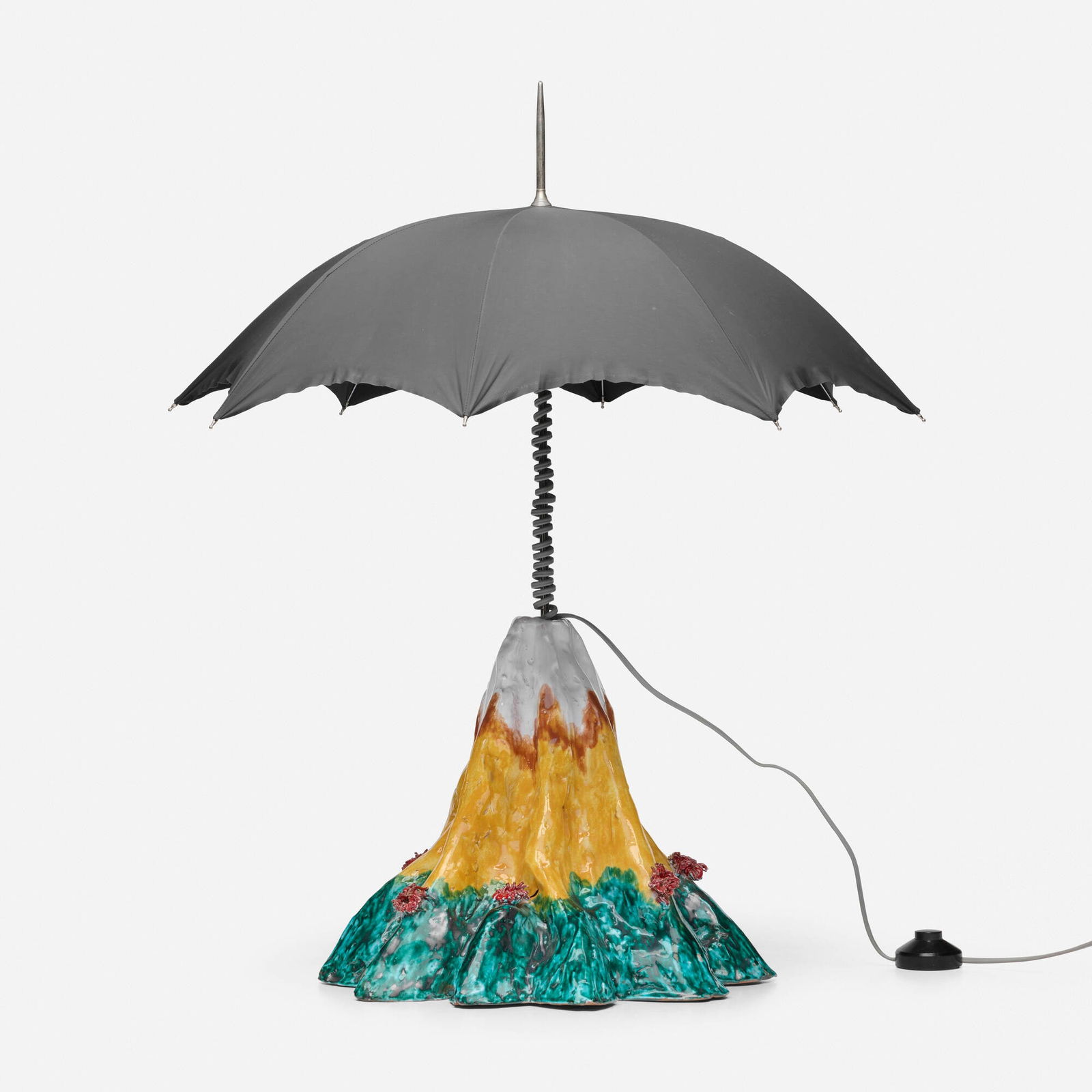 Lapo Binazzi, Paramount lamp: Lapo Binazzi Paramount lamp UFOItaly, 1970glazed earthenware, nylon, chrome-plated steel 31 h x 26 dia in (79 x 66 cm) Provenance: Private Collection Lite