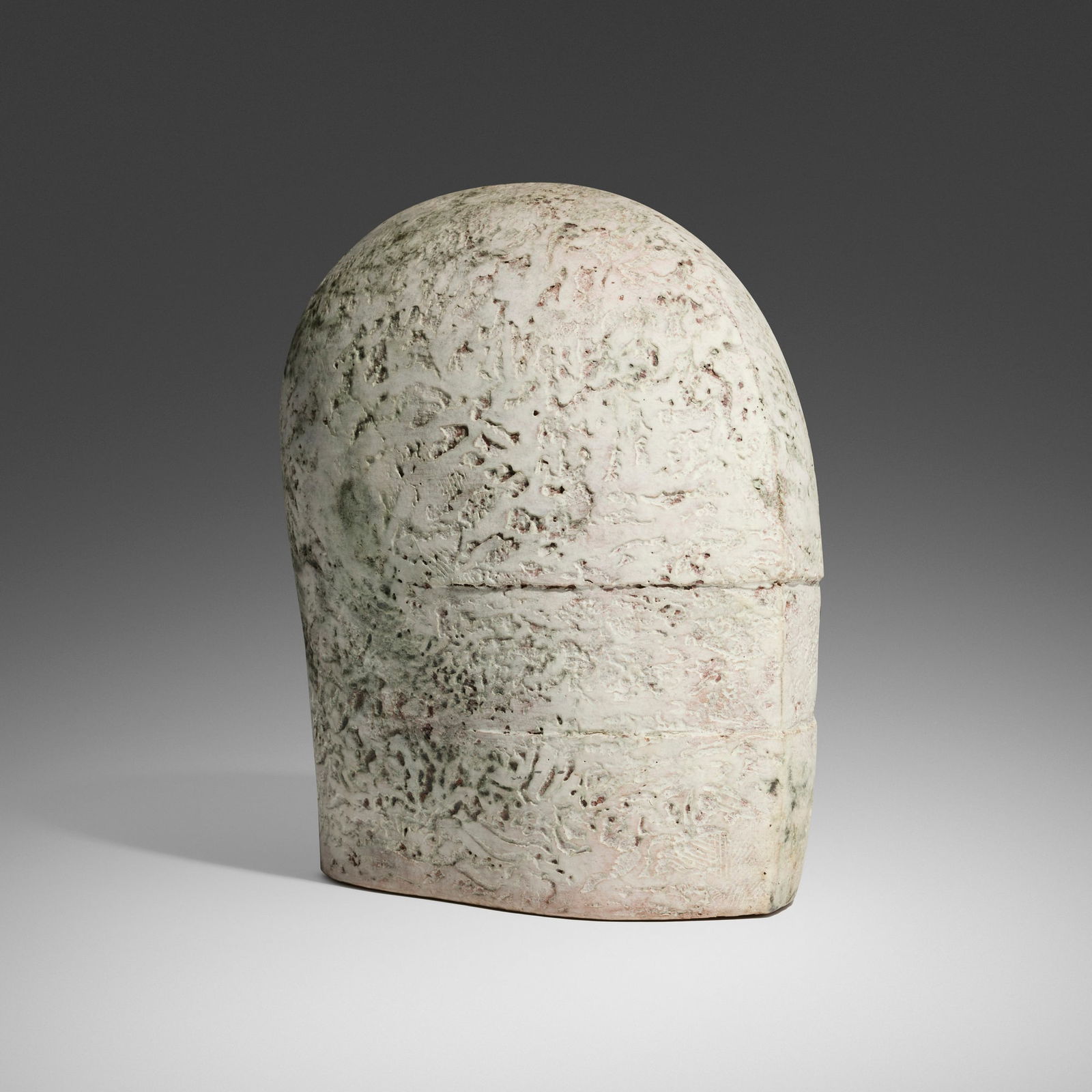 Fritz Vehring, White Helmet: Fritz Vehring White Helmet 1994glazed stoneware 15.5 h x 13 w x 9 d in (39 x 33 x 23 cm) Incised signature and date to underside 'FV 94'. Provenance: Collection of Fran