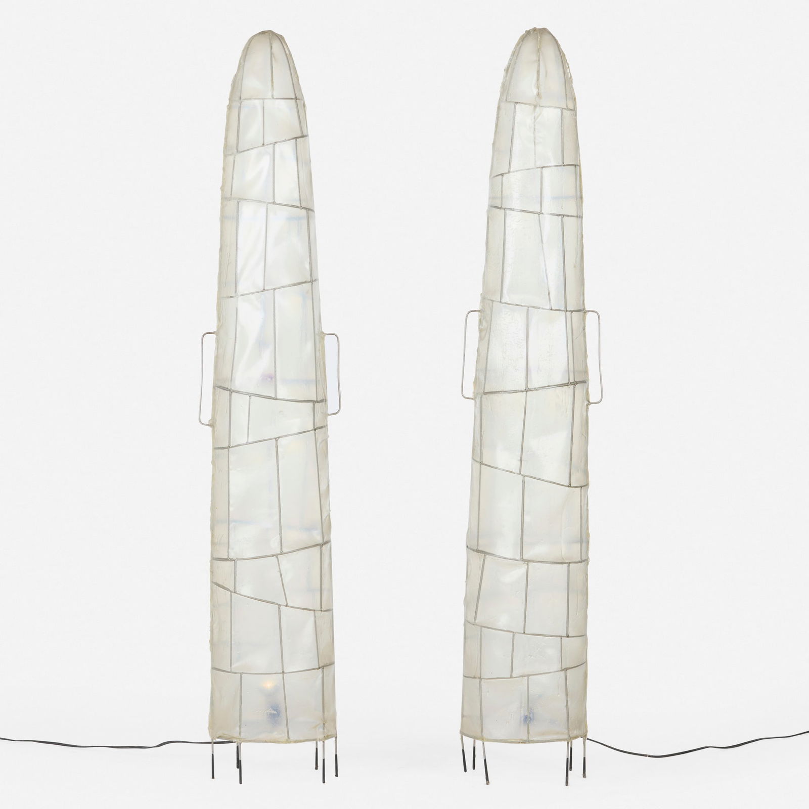 Stefan Lindfors, Ephemeron lighted sculptures, pair: Stefan Lindfors Ephemeron lighted sculptures, pair Finland, 1995resin-coated fiberglass, steel, painted dragonfly 71 h x 13 w x 11 d in (180 x 33 x 28 cm) 70.5 h x 13 w x 11 d in (179 x 33 x 28 cm