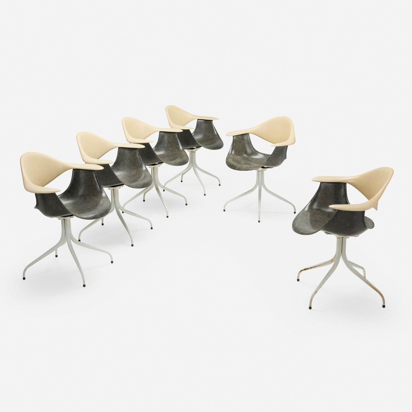 George Nelson & Associates, Swaged Leg chairs model MAF, set of six (1 of 6)