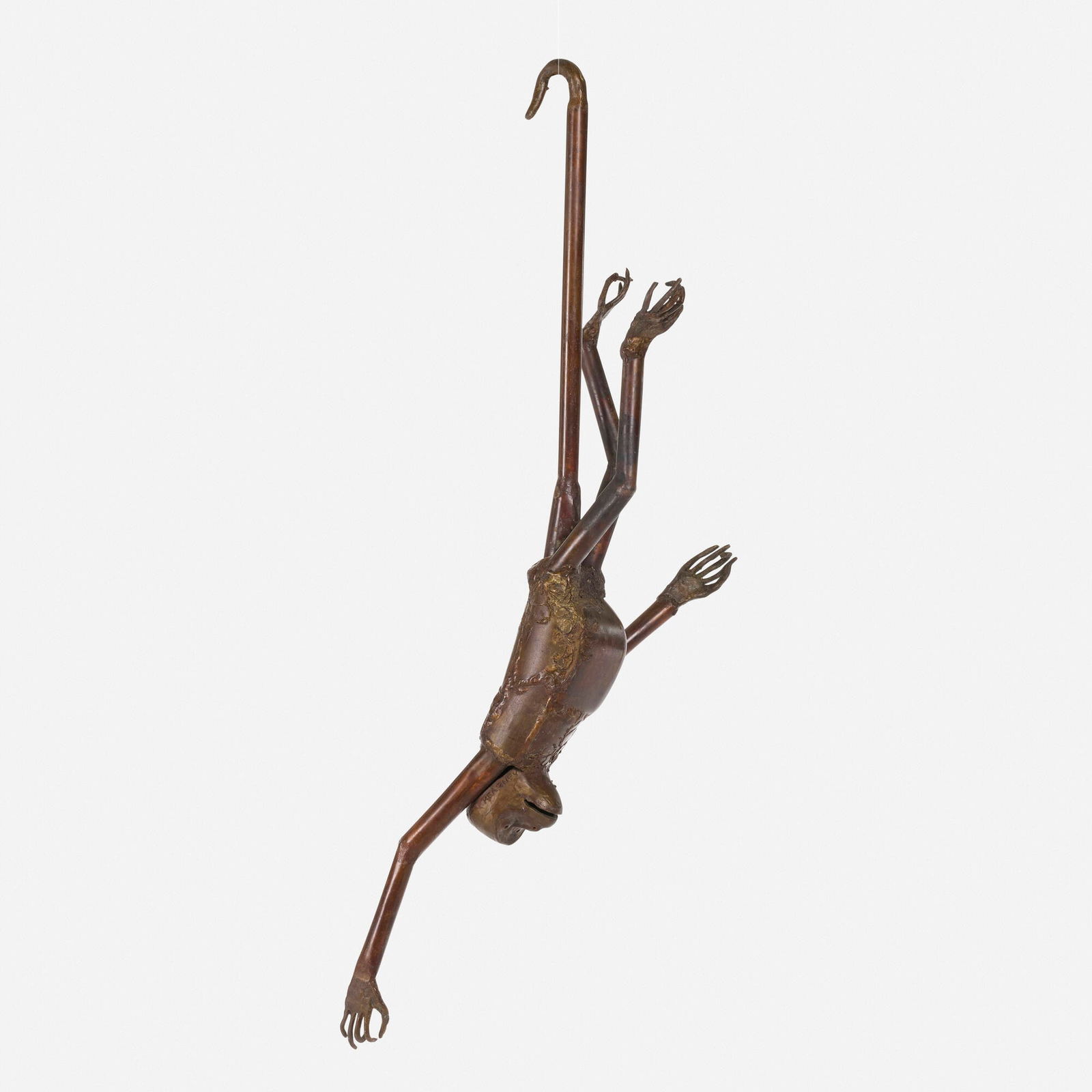 John Kearney, Hanging Monkey: John Kearney Hanging Monkey patinated bronze 52.5 h x 16 w x 11 d in (133 x 41 x 28 cm) Incised signature to side of head 'Kearney'. Provenance: Acquired directly from the ar