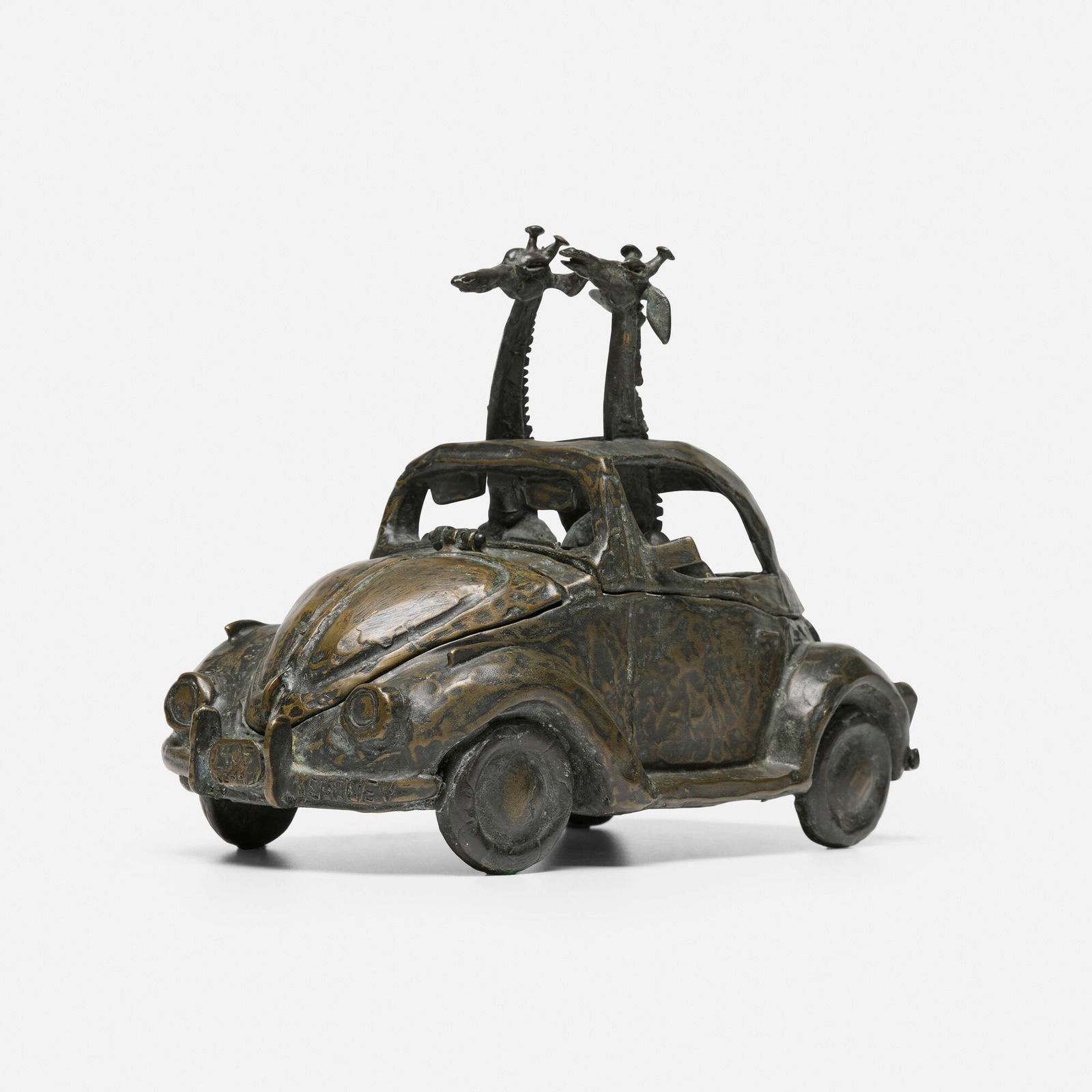 John Kearney, Car with Giraffes: John Kearney Car with Giraffes cast bronze 8.5 h x 11.5 w x 6 d in (22 x 29 x 15 cm) Incised signature to front bumper 'Kearney'. Provenance: Acquired directly from the artis