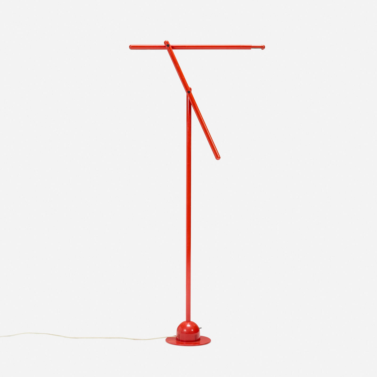 Mario Arnaboldi, Mira floor lamp: Mario Arnaboldi Mira floor lamp ProgrammaluceItaly, 1983enameled aluminum and steel, plastic 57 h x 35.75 w x 8.5 d in (145 x 91 x 22 cm) Decal manufacturer's label to base 'design: mari