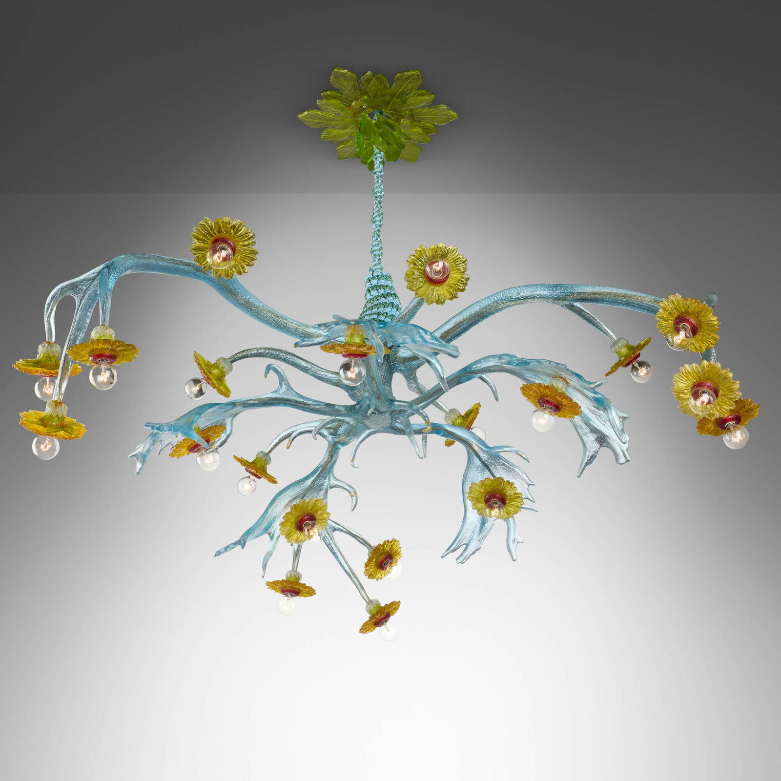 Virgil Marti, Chandelier (Fallow Deer, Red Stag and Sunflowers) (1 of 3)