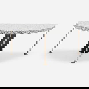 Ettore Sottsass, Cantone console table: Ettore Sottsass Cantone console table ZanottaItaly, 1981laminate over wood, lacquered plywood, chrome-plated brass 23.75 h x 52 w x 25.5 d in (60 x 132 x 65 cm) Provenance: