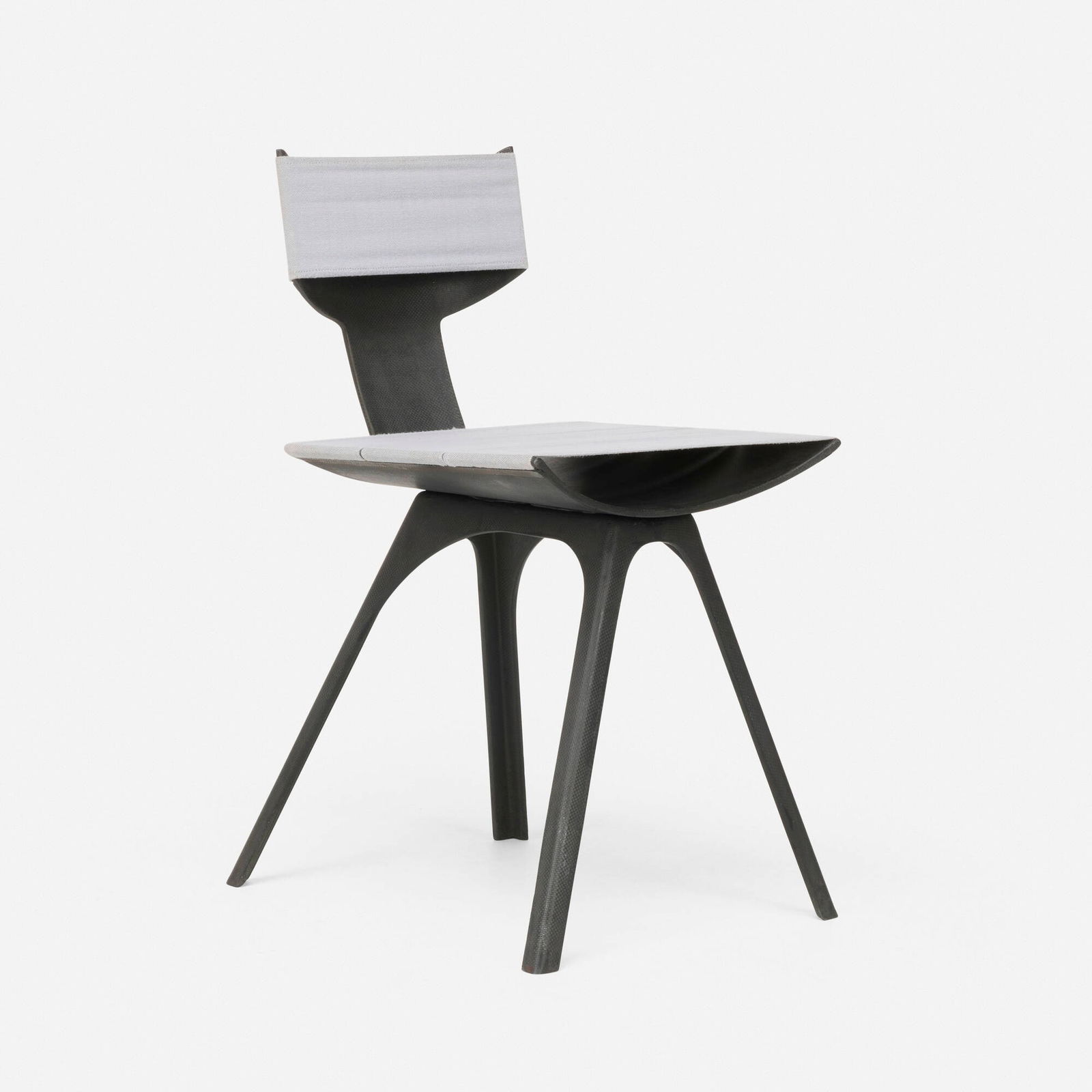 Alberto Meda, Rare Soft Light chair: Alberto Meda Rare Soft Light chair AliasItaly, 1989carbon fiber, Dymetrol fabric 29.25 h x 15 w x 20 d in (74 x 38 x 51 cm) Only seventy examples of this chair were produced due to the h