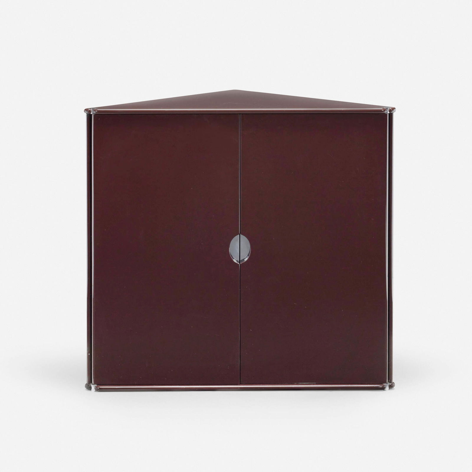 Luigi Caccia Dominioni, Corner cabinet: Luigi Caccia Dominioni Corner cabinet AzucenaItaly, c. 1961lacquered wood, aluminum 35.75 h x 39 w x 20.5 d in (91 x 99 x 52 cm) Cabinet features two doors concealing storage with two no