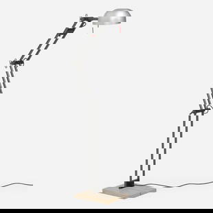 CP & CR Associati, Adone floor lamp: CP & CR Associati Adone floor lamp ArtemideItaly, c. 1985enameled aluminum and steel, composite stone, plastic 58 h x 7 w x 25.5 d in (147 x 18 x 65 cm) Raised manufacturer's mark to bas