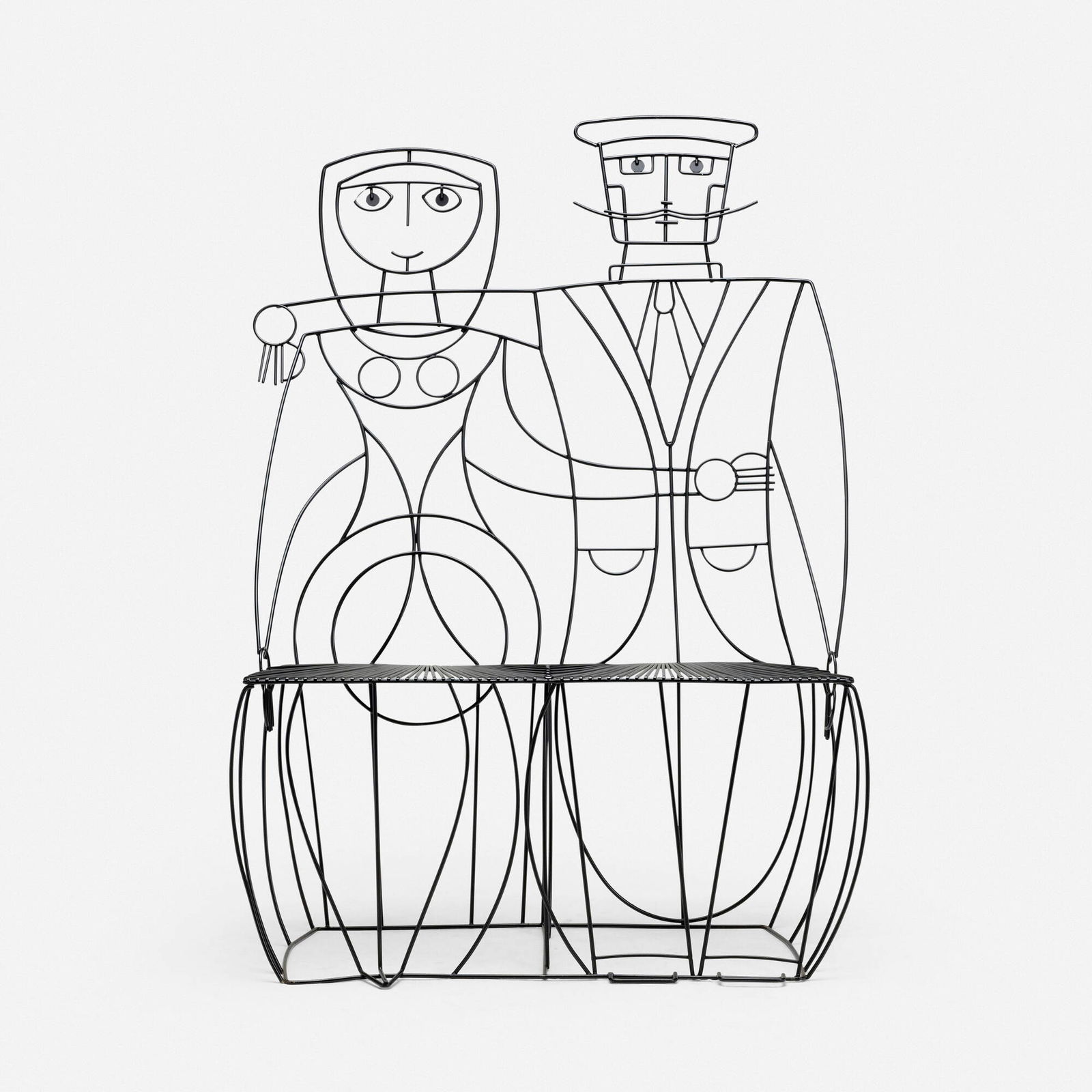 John Risley, Settee: John Risley Settee USA, c. 1965enameled metal 50 h x 35 w x 17 d in (127 x 89 x 43 cm) Provenance: Acquired in the late 1960s, Private Collection | Thence by descent