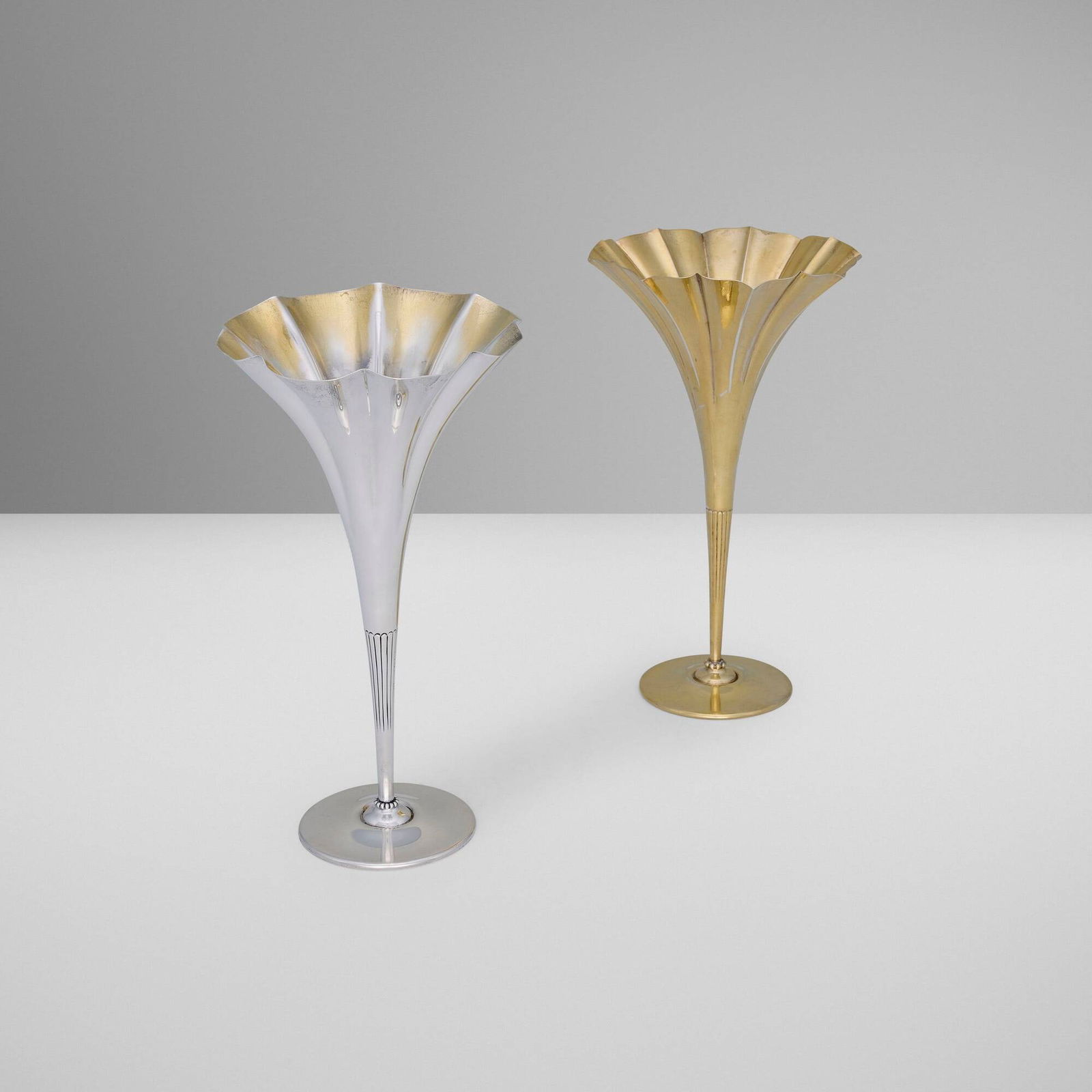 Tiffany & Co., Fluted trumpet vases, set of two (1 of 4)