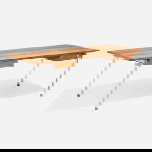 Hans J. Wegner, Desk, model AT 325: Hans J. Wegner Desk, model AT 325 Andreas Tuck Denmark, c. 1960 rosewood, matte chrome-plated steel 28.25 h x 78.75 w x 35 d in (72 x 200 x 89 cm) Desk features two drawers. Branded manufacturer's