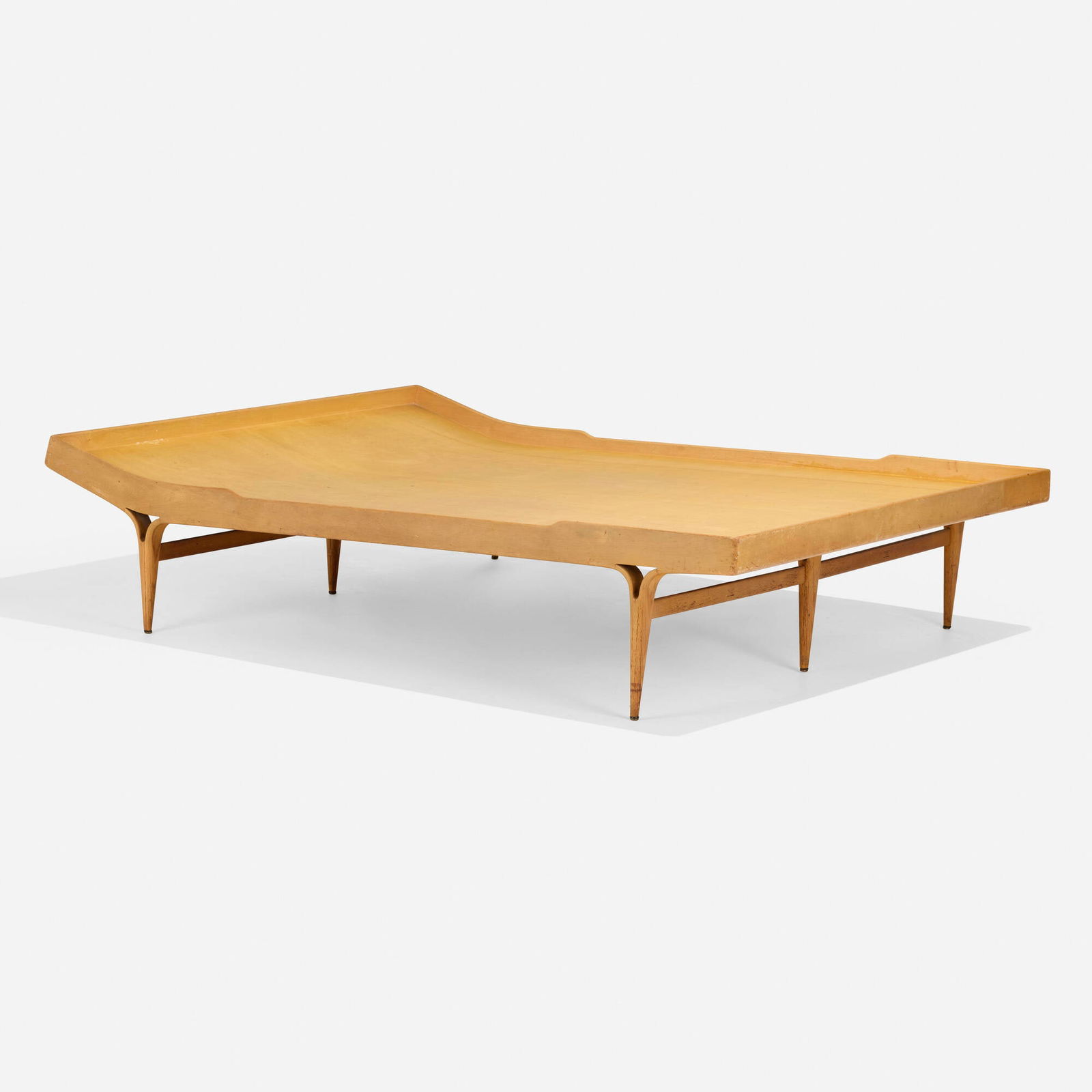 Bruno Mathsson, Berlin daybed: Bruno Mathsson Berlin daybed Firma Karl MathssonSweden, 1950 / 1968 beech, birch plywood 19 h x 79.25 w x 62.5 d in (48 x 201 x 159 cm) Branded signature to underside 'Firma Karl Mathsson M