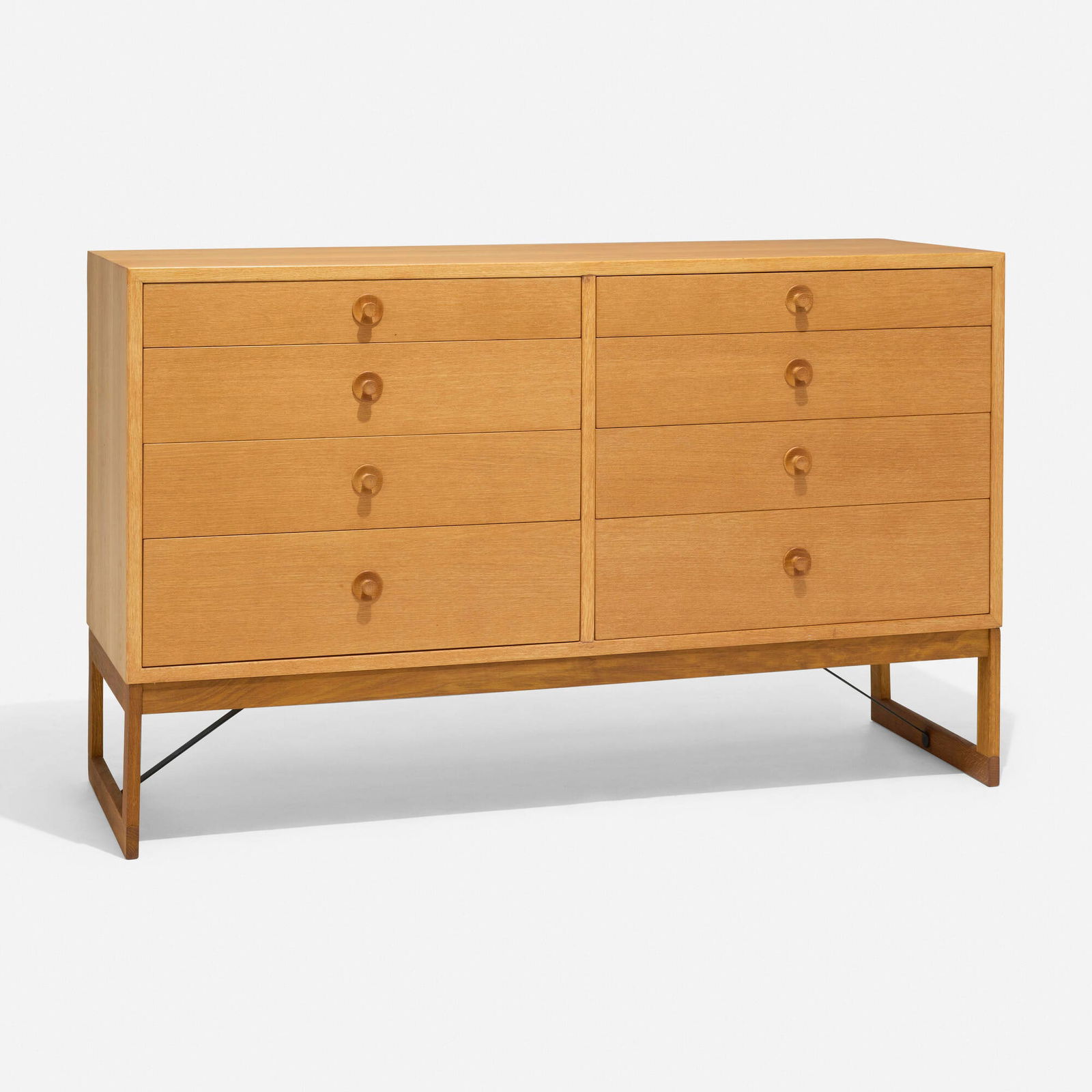Borge Mogensen, Cabinet: Borge Mogensen Cabinet Karl Andersson & SonerDenmark / Sweden, c. 1955oak, steel 33 h x 53 w x 19 d in (84 x 135 x 48 cm) Cabinet features eight drawers. This work wi