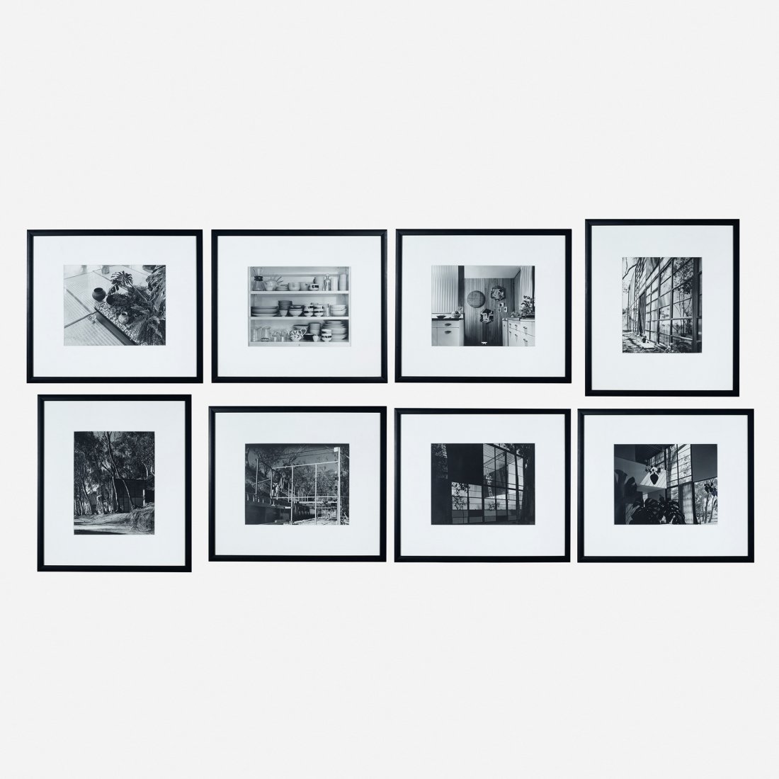 Eames collection of eight photographs: Charles and Ray Eames collection of eight photographs USA, c. 1950 gelatin silver prints 14.5 h x 16.5 w inches These photographs are from a collection of works printed for a German publication. Prove