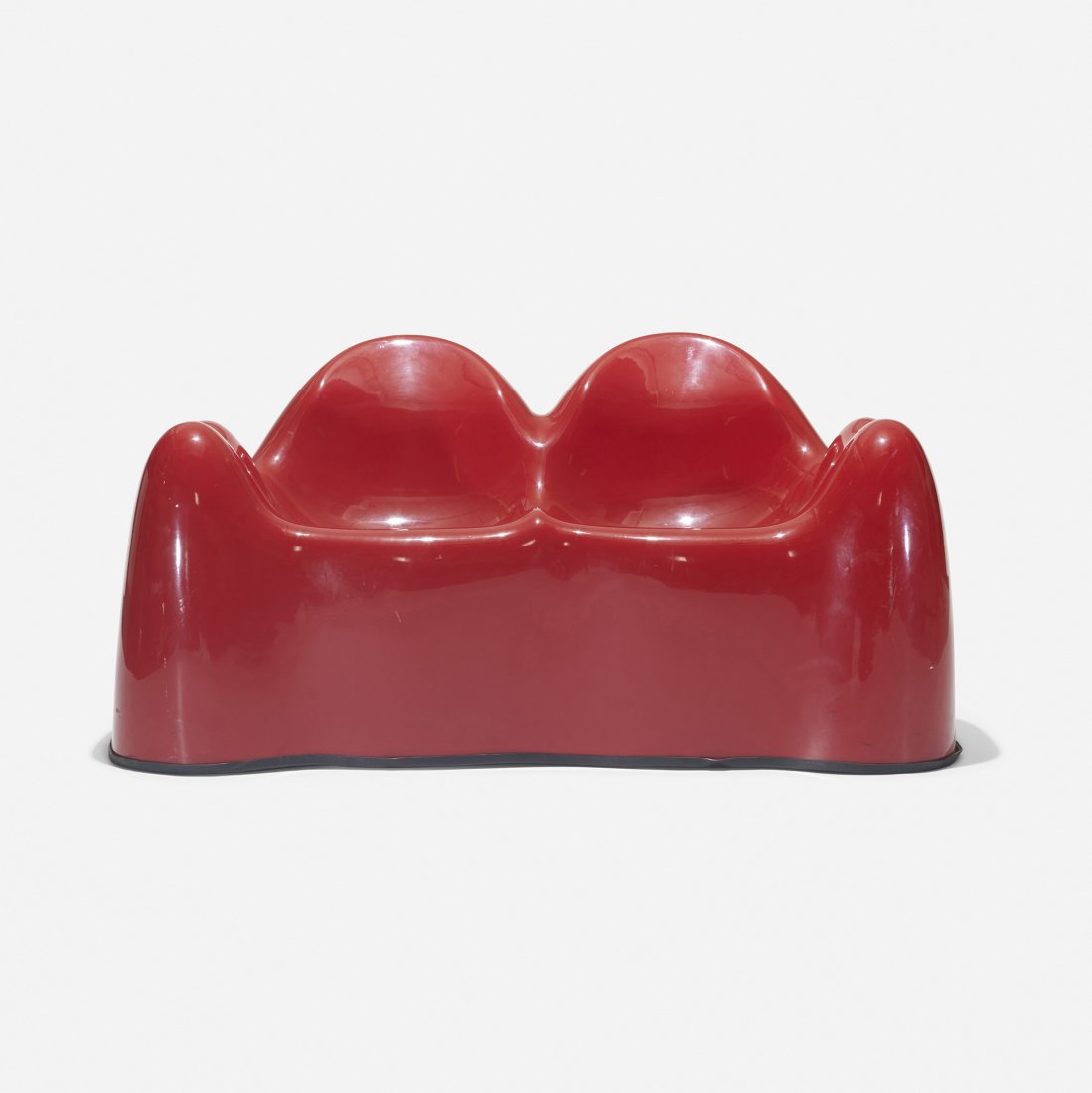 Wendell Castle Molar Group settee: Wendell Castle Molar Group settee USA, c. 1968 gel-coated fiberglass, rubber 52.5 w x 32 d x 25.5 h inches Approximately fifty examples of the Molar Group settees were made. This work has been authent