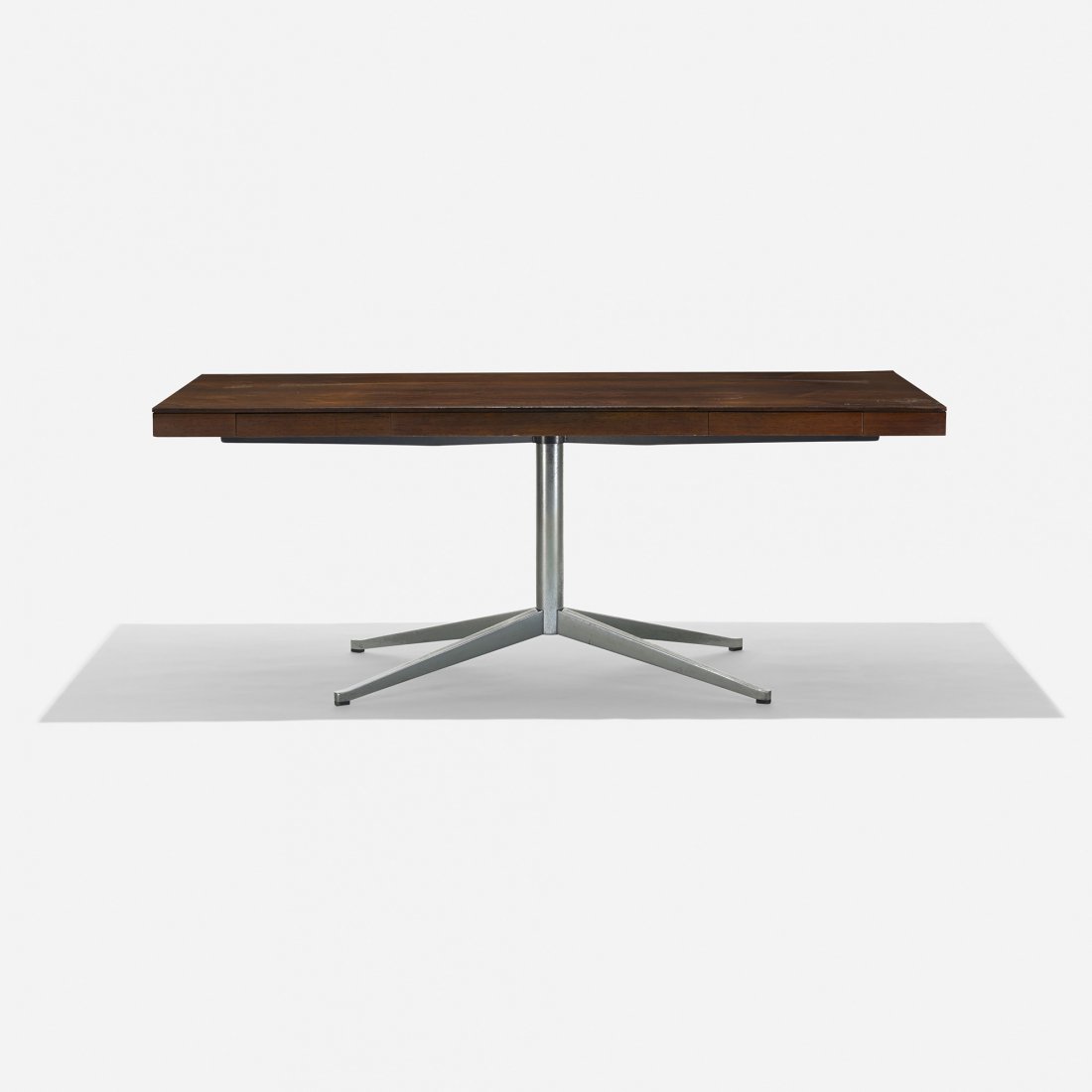 Florence Knoll Partner's desk: Florence Knoll Partner's desk Knoll Associates USA, c. 1960 rosewood, chrome-plated steel 72 w x 38 d x 29 h inches Desk features four drawers, two to each side. Signed with decal manufacturer's label