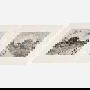 Richard Artschwager, Two works: Richard Artschwager Building Riddled with Listening Devices (Alpha); Building Riddled with Listening Devices (Beta) (two works) 1990soft-ground etching, aquatint, spit-bite etching, etching, and drypo