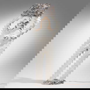 Katie Stout, One is Silver: Katie Stout One is Silver 2017glazed ceramic, resin, silver luster 67.25 h x 24.5 w x 13 d in (171 x 62 x 33 cm) Provenance: Nina Johnson, Miami | Private Collection