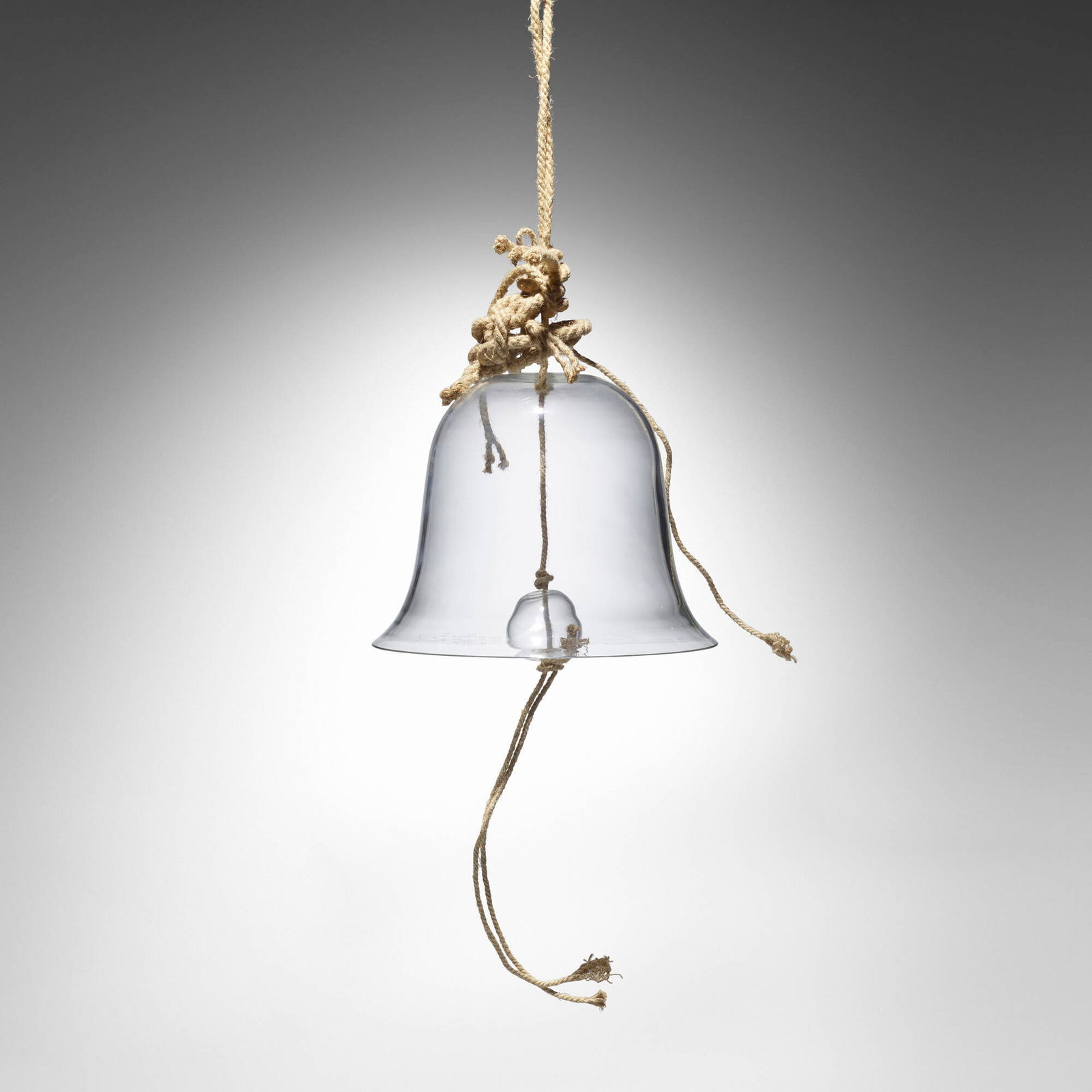 Fernando and Humberto Campana, Hanging bell from the Campane di Campana series: Fernando and Humberto Campana Hanging bell from the Campane di Campana series VeniniBrazil / Italy, 2005glass, rope 33 h x 11 dia in (84 x 28 cm) Incised manufacturer's mark to edge 'Ven