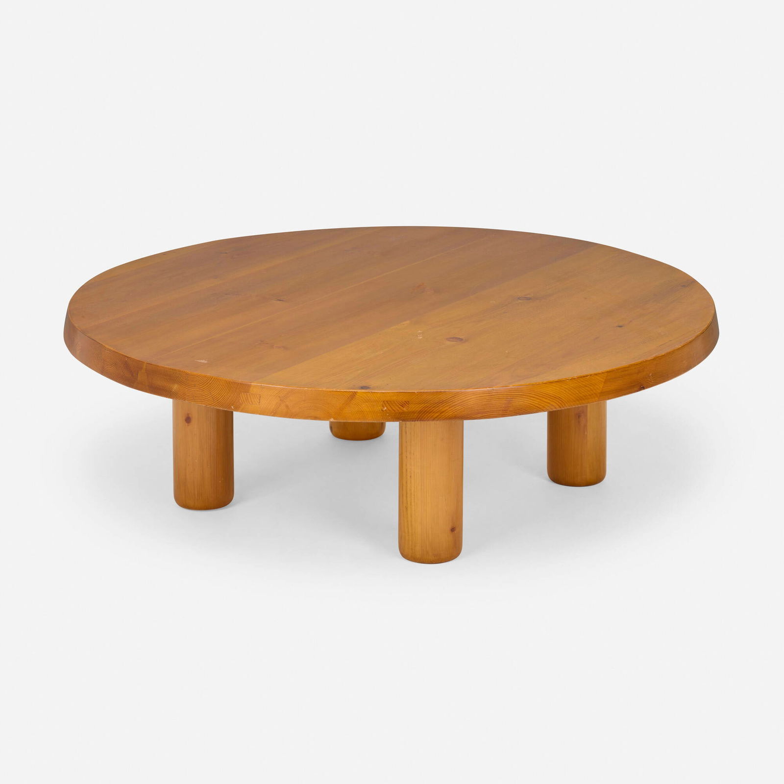 Pierre Chapo, Coffee table, model T02M: Pierre Chapo Coffee table, model T02M France, c. 1963pine 12.5 h x 39.75 dia in (32 x 101 cm) Literature: Pierre Chapo: A Modern Craftsman, Magan H Gallery exhibition c