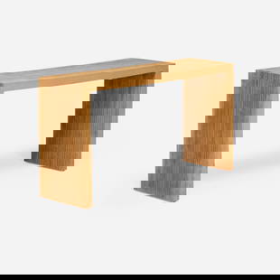 Frank Gehry, Console table: Frank Gehry Console table Easy Edges, Inc.Canada/USA, 1972laminated cardboard, Masonite 26 h x 47.75 w x 14 d in (66 x 121 x 36 cm) Provenance: Estate of Jack Brogan