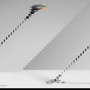 Kurt Versen, attribution, Floor lamp: Kurt Versen, attribution Floor lamp USA, c. 1940polished aluminum, lacquered aluminum 64.25 h x 12.625 dia in (163 x 32 cm) Provenance: Private Collection