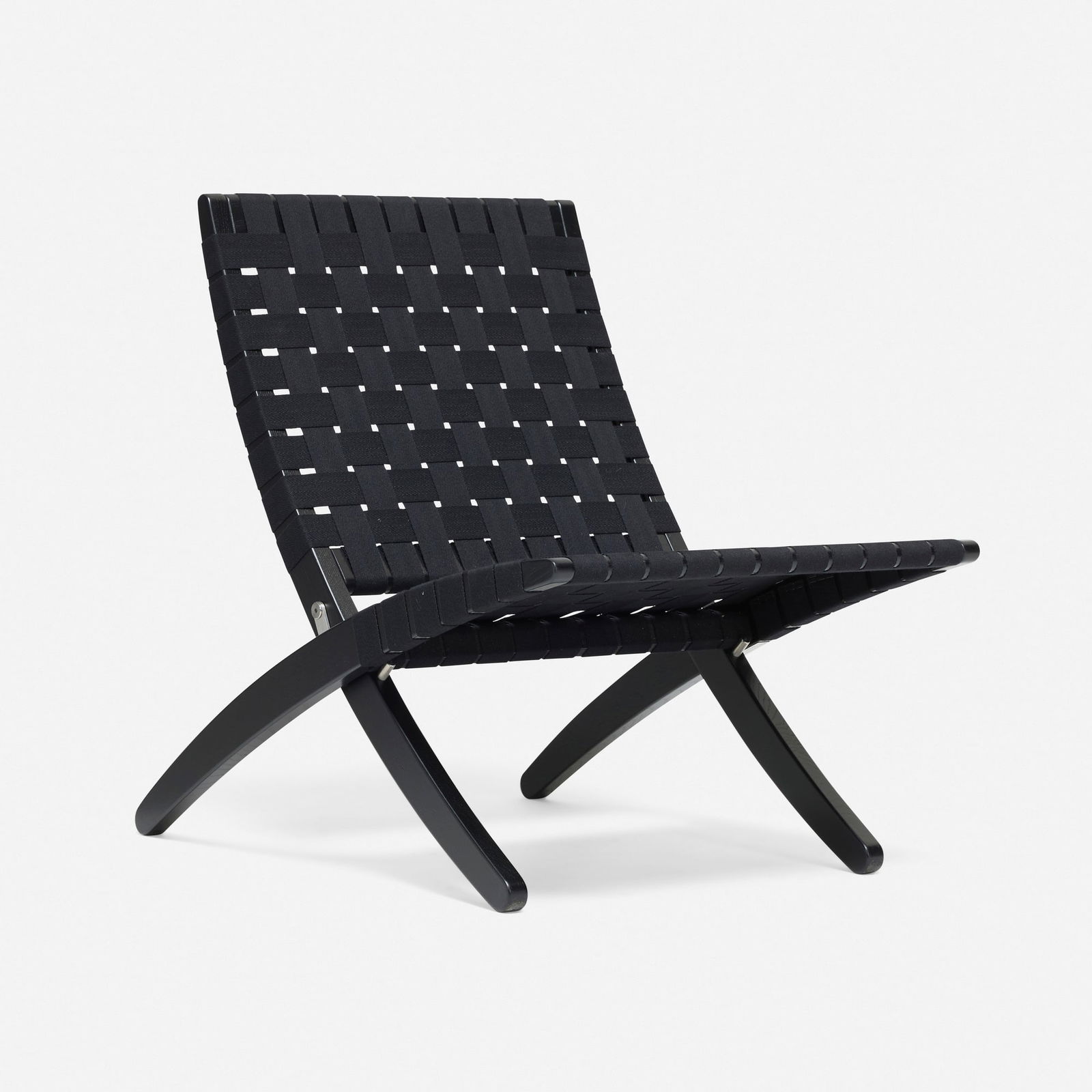 Morten Gottler, Cuba lounge chair, model MG501: Morten Gottler Cuba lounge chair, model MG501 Carl Hansen & SonDenmark, 1997 / c. 2010cotton webbing, lacquered oak 30 h x 24 w x 31 d in (76 x 61 x 79 cm) Metal manufacturer's label to