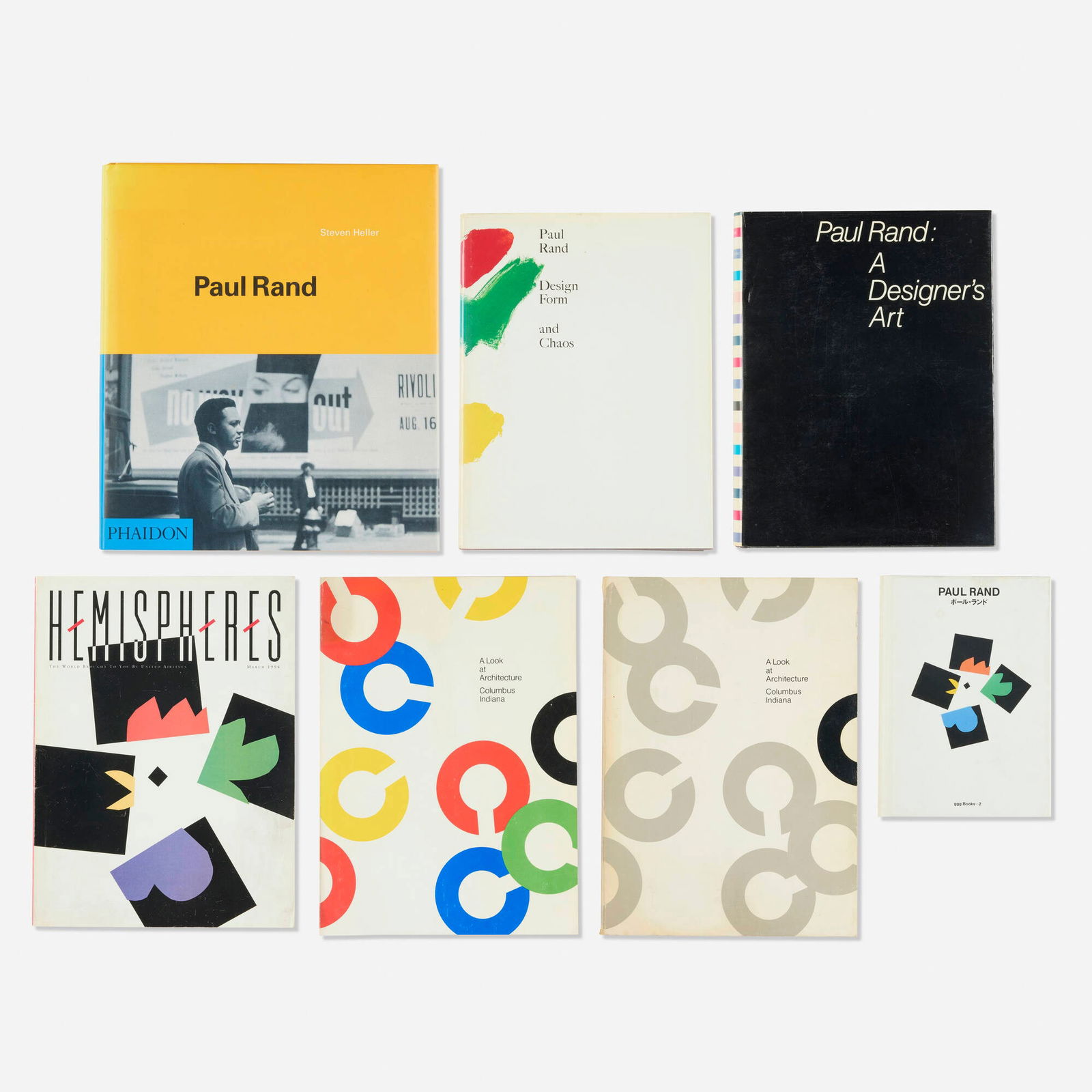 Paul Rand, Collection of books, periodicals, and ephemera: Paul Rand Collection of books, periodicals, and ephemera USA, 1985-1994 Sold with additional ephemera including an Architectural Tour Map of Columbus, Indiana with cover design by Paul Rand, a persona
