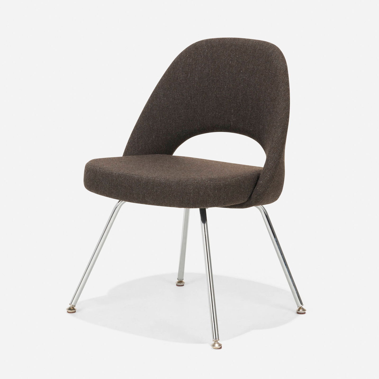 Eero Saarinen, Executive chair: Eero Saarinen Executive chair KnollStudioUSA, 1948 / c. 2015upholstery, chrome-plated steel 31.5 h x 22 w x 19 d in (80 x 56 x 48 cm) Repeating embroidered manufacturer's mark to undersi
