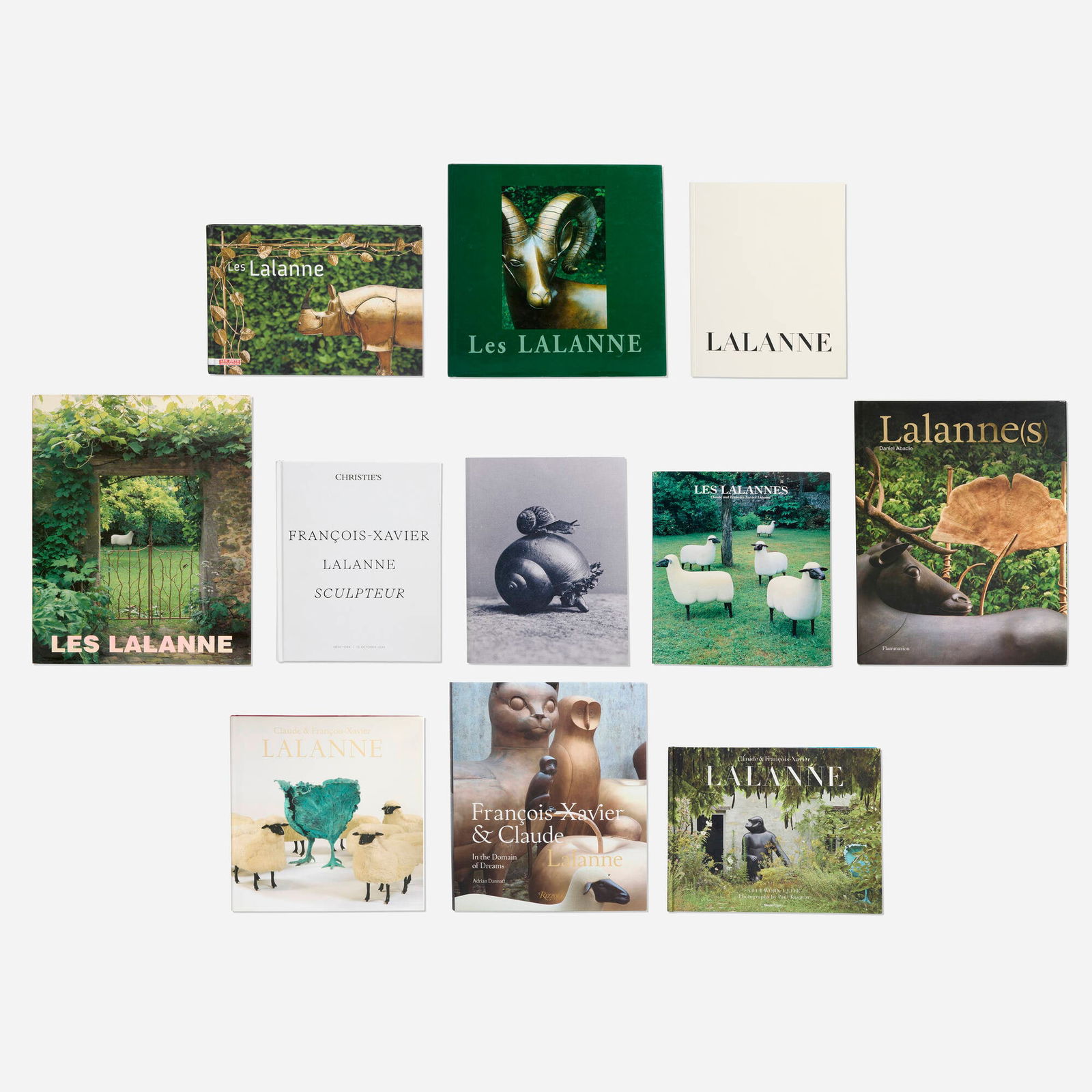 Claude and Francois-Xavier Lalanne monographs, eleven: Claude and Francois-Xavier Lalanne monographs, eleven 1988-2024bound book largest: 14 h x 10.5 w x 2 d in (36 x 27 x 5 cm) smallest: 10.5 h x 9.5 w x 1 d in (27 x 24 x 3 cm) Signed to title page of Le