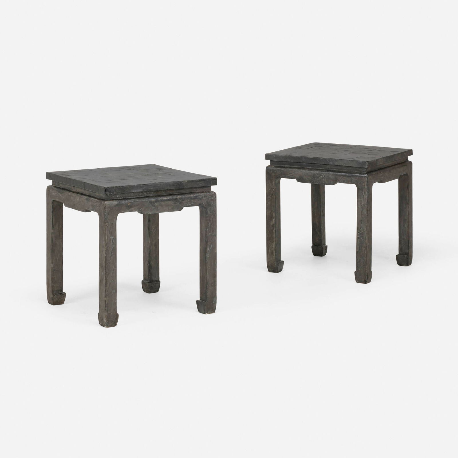 Jean-Michel Frank, Occasional tables, pair: Jean-Michel Frank Occasional tables, pair France, c. 1921slate, painted wood 20 h x 18 w x 18 d in (51 x 46 x 46 cm) Impressed manufacturer's mark to underside of each example 'J.M. Frank Chan