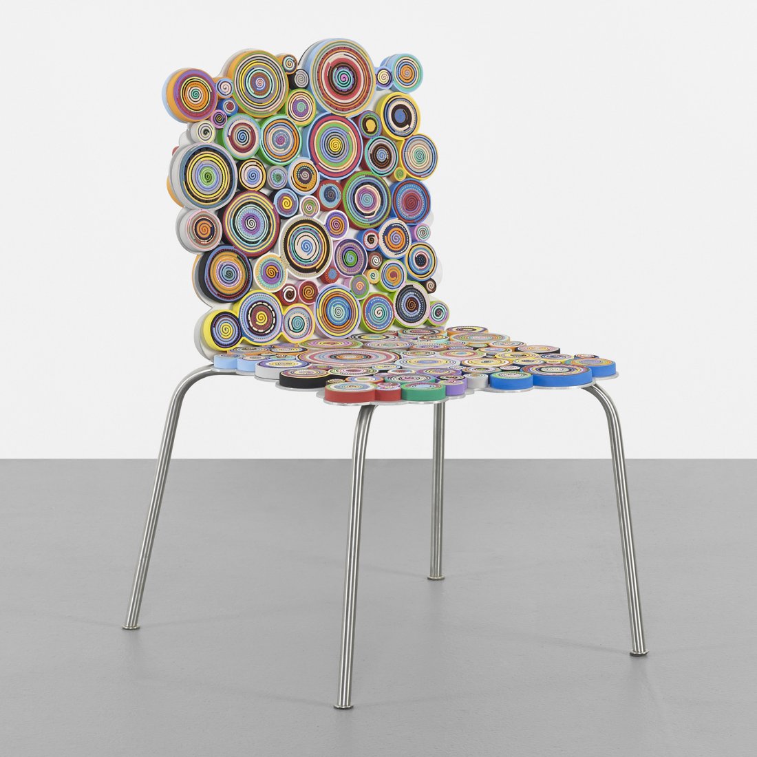 Campana Harumaki chair from the Sushi series: Fernando and Humberto Campana Harumaki chair from the Sushi series Estudio Campana Brazil, 2004 aluminum, carpet, rubber, Ethylene vinyl acetate 23 w x 24 d x 34.5 h inches Literature: Campana Brother