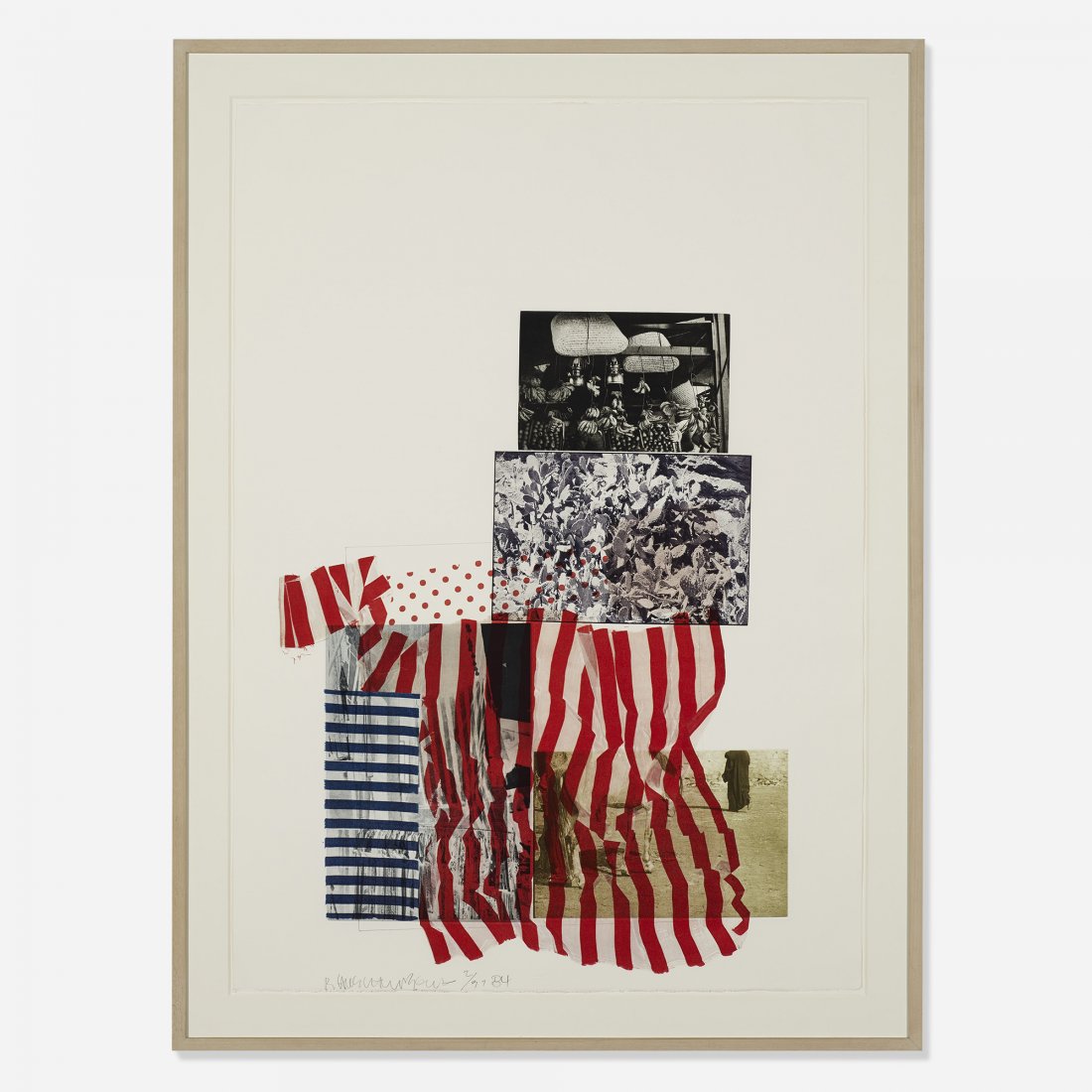 Robert Rauschenberg Bazaar: Robert Rauschenberg Bazaar USA, 1984 lithograph and intaglio in nine colors of Rives BFK paper 42 h x 29.5 w inches Signed, dated and numbered to the lower margin 'Rauschenberg 84 2/37'. This work is