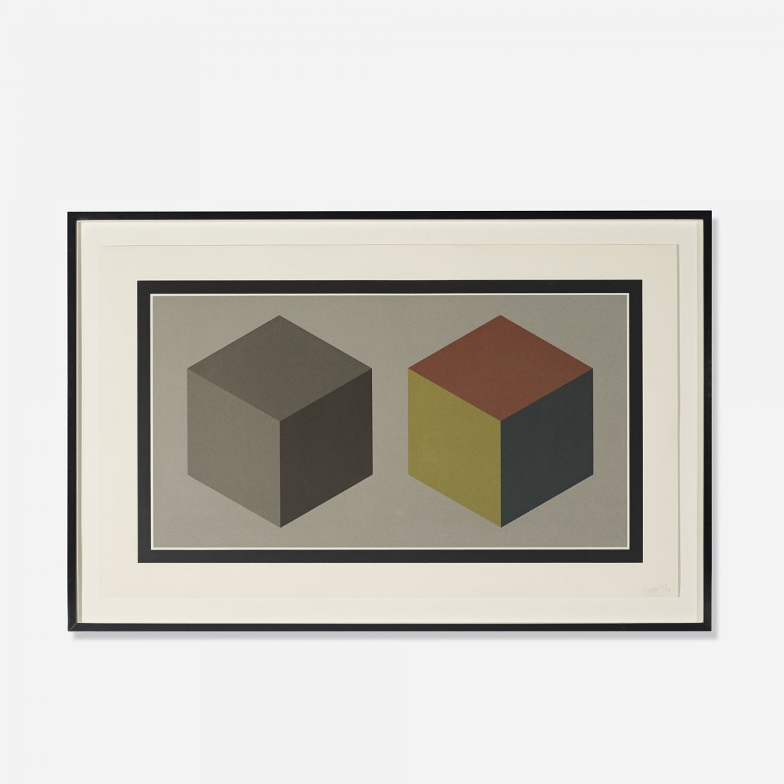 LeWitt Double Cubes in Grays and Colors…: Sol LeWitt Double Cubes in Grays and Colors Superimposed USA, 1989 screenprint on paper 20 h x 32.5 w inches Signed and numbered to the lower right 'LeWitt 53/150'. This work is number 53 from the edi