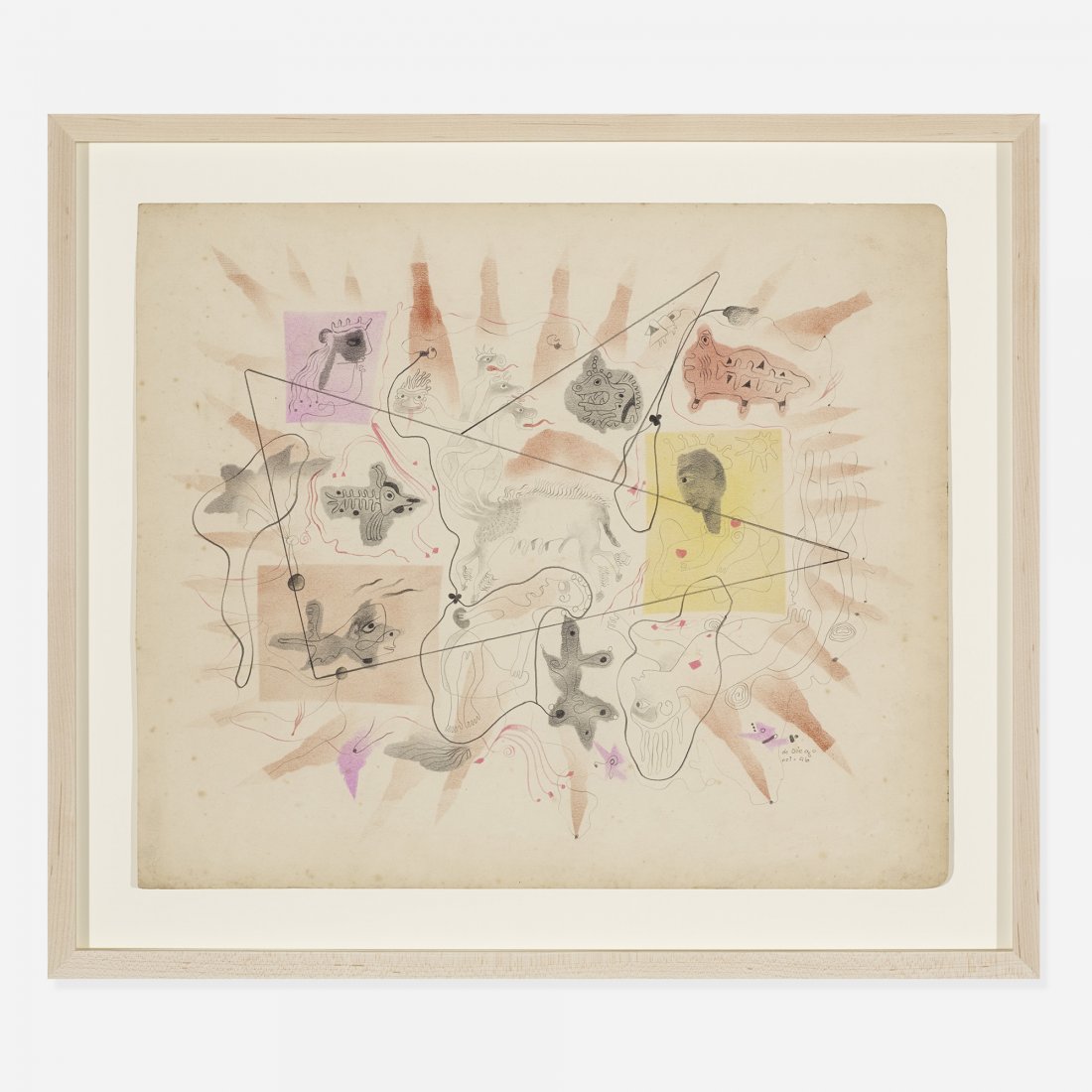 Julio de Diego untitled: Julio de Diego untitled Spain/USA, 1946 pastel, pencil and ink wash on paper 15 h x 17.5 w inches Signed and dated to the lower right 'de Diego Oct 46'.