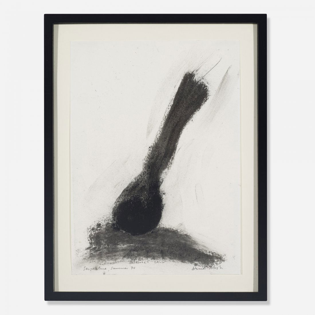 David Nash Comet Ball: David Nash Comet Ball United Kingdom, 1990 charcoal on paper 13.5 h x 10 w inches Signed, titled and dated to the front 'Serpentine Summer '90 Comet Ball David Nash'. Provenance: Acquired from Serpent