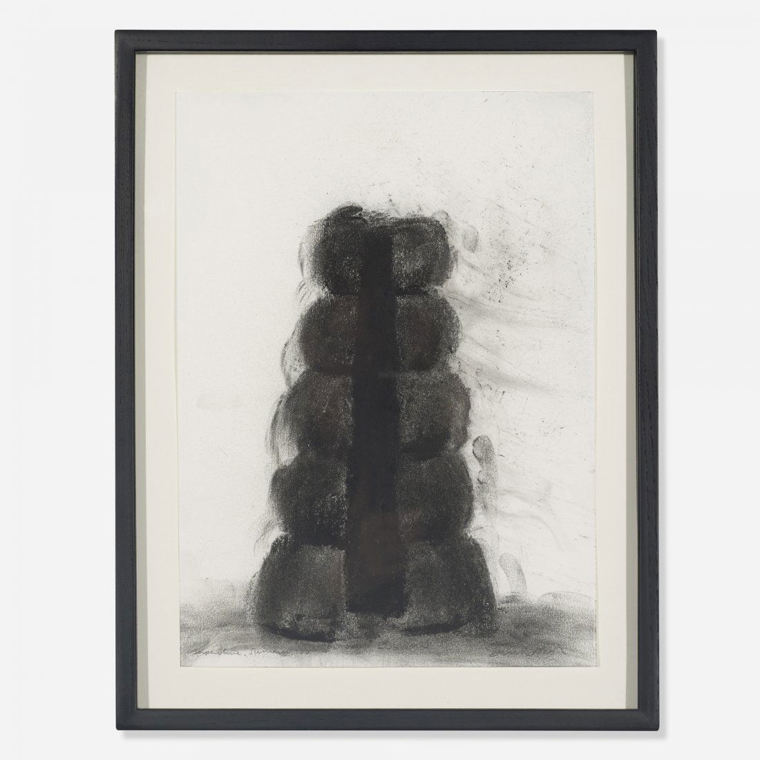 David Nash Threshold Column: David Nash Threshold Column United Kingdom, 1990 charcoal on paper 13.5 h x 10 w inches Signed, titled and dated to the front 'Serpentine Summer '90 Threshold Column David Nash'. Provenance: Acquired