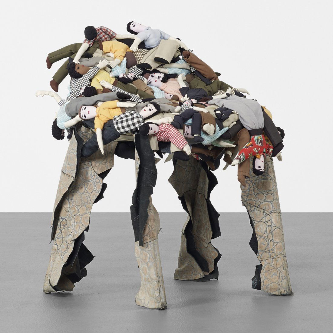 Fernando and Humberto Campana Multidão stool: Fernando and Humberto Campana Multidão stool Estudio Campana Brazil, 2008 hand-made esperanza dolls, leather 22 w x 23 d x 28.5 h inches This work is from the edition of thirty-five. Literature: Camp