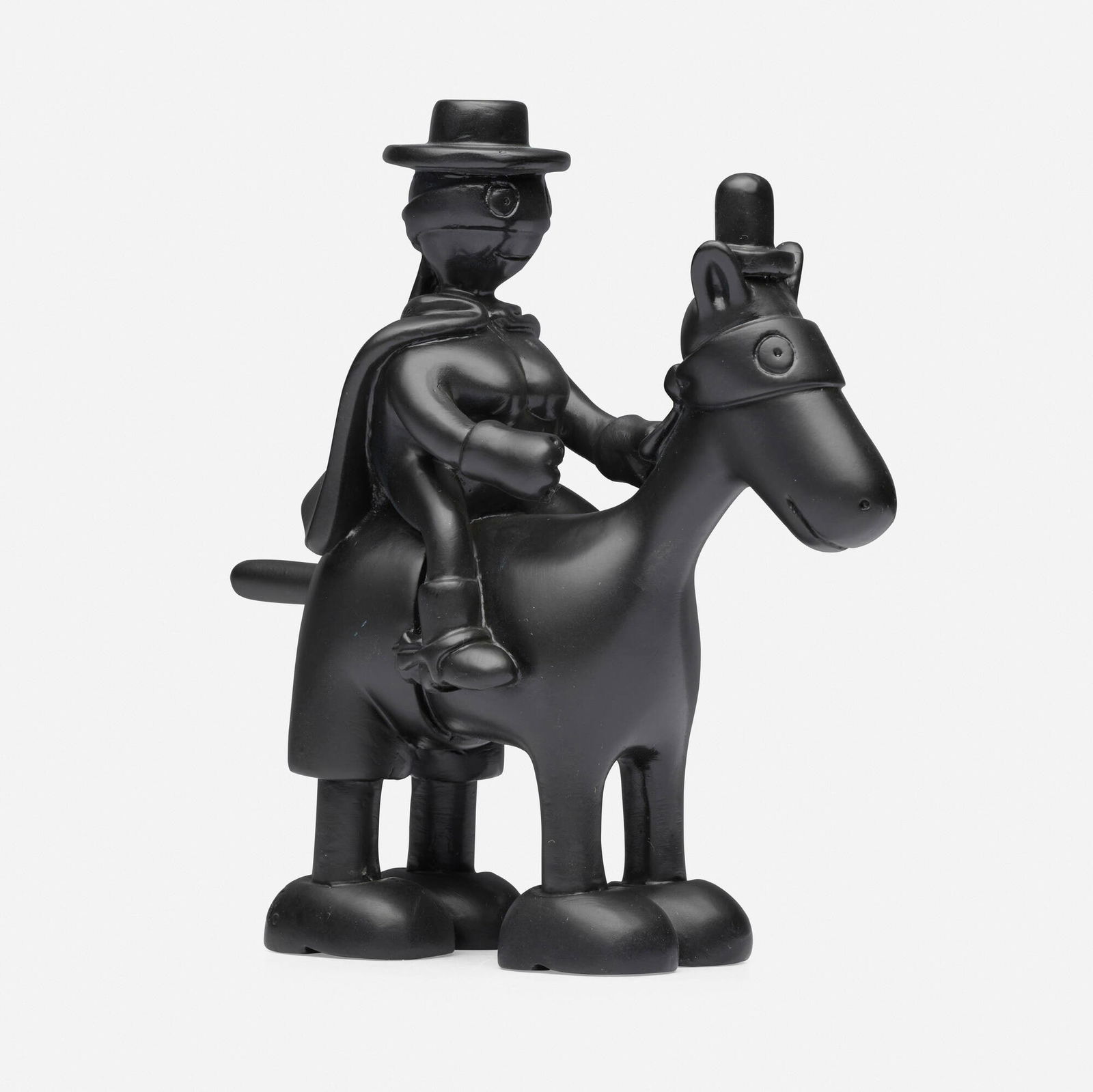 Tom Otterness, Horse and Rider: Tom Otterness Horse and Rider 2004resin 6.25 h x 6.25 w x 3.25 d in (16 x 16 x 8 cm) Signed to underside of one foot 'T.O.' Incised signature and date to verso '?Tom Otterness 2004'. This work
