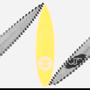 Chanel x Philippe Barland, Surfboard: Chanel x Philippe Barland Surfboard c. 2014 lacquered fiberglass 75.25 h x 18.5 w x 4 d in (191 x 47 x 10 cm) Signed and numbered to underside 'Chanel No 09168'. Printed signature to underside