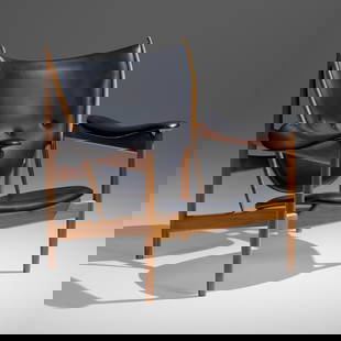 Finn Juhl, Chieftain lounge chair: Finn Juhl Chieftain lounge chair House of Finn Juhl Denmark / USA, 1949 / 1998 leather, walnut 37 h x 41 w x 34 d in (94 x 104 x 86 cm) Literature: Finn Juhl: Furniture, Architecture, Applied Art,