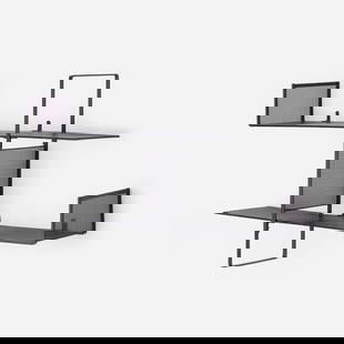 Mathieu Mategot, Wall shelf: Mathieu Mategot Wall shelf France, c. 1950 perforated and enameled steel 19 h x 30 w x 7 d in (48 x 76 x 18 cm) This work will ship from Lambertville, New Jersey.