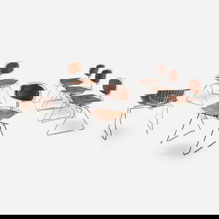 Michel Cadestin and Georges Laurent, Beaubourg chairs, set of six: Michel Cadestin and Georges Laurent Beaubourg chairs, set of six Teda France, 1977 matte chrome-plated steel, leather, aluminum 27.5 h x 21.5 w x 23.5 d in (70 x 55 x 60 cm) Literature: Furniture