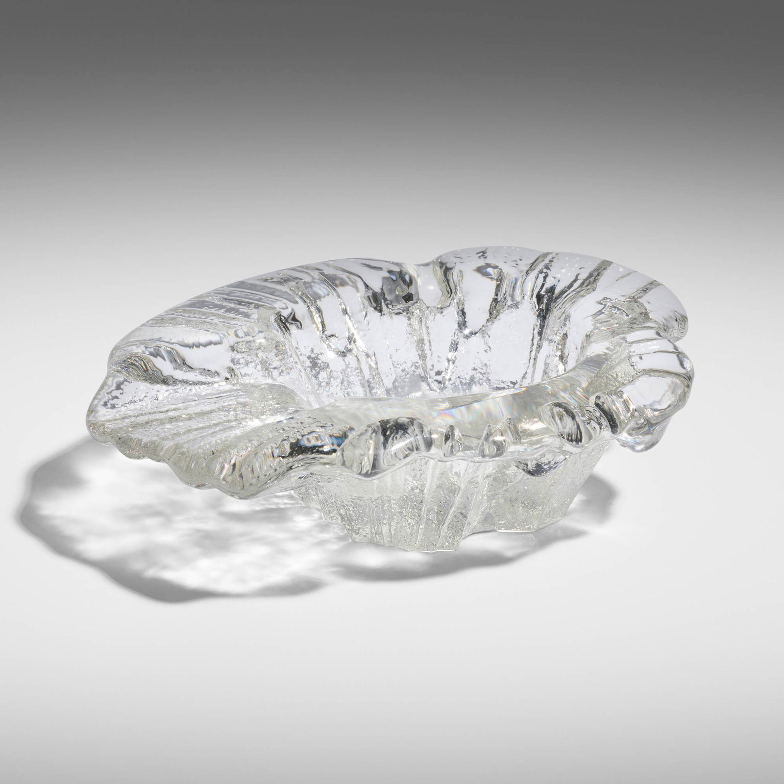 Blenko Glass Company, Ashtray: Blenko Glass Company Ashtray USA, c. 1965glass 2.125 h x 7.875 w x 6 d in (5 x 20 x 15 cm) Provenance: Estate of Amy Lau This work will ship from Lambertvi