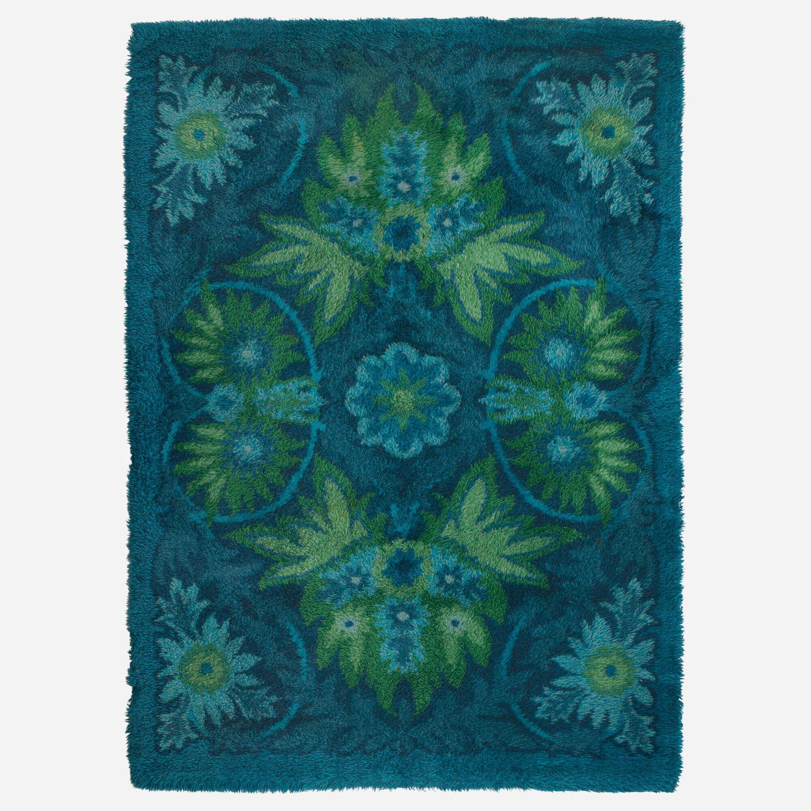 Ilmari Tapiovaara, Medium pile carpet: Ilmari Tapiovaara Medium pile carpet Finland, c. 1965hand-knotted wool 4'6" x 6'6" in (137 x 198 cm) Provenance: Estate of the artist | Private Collection, New York